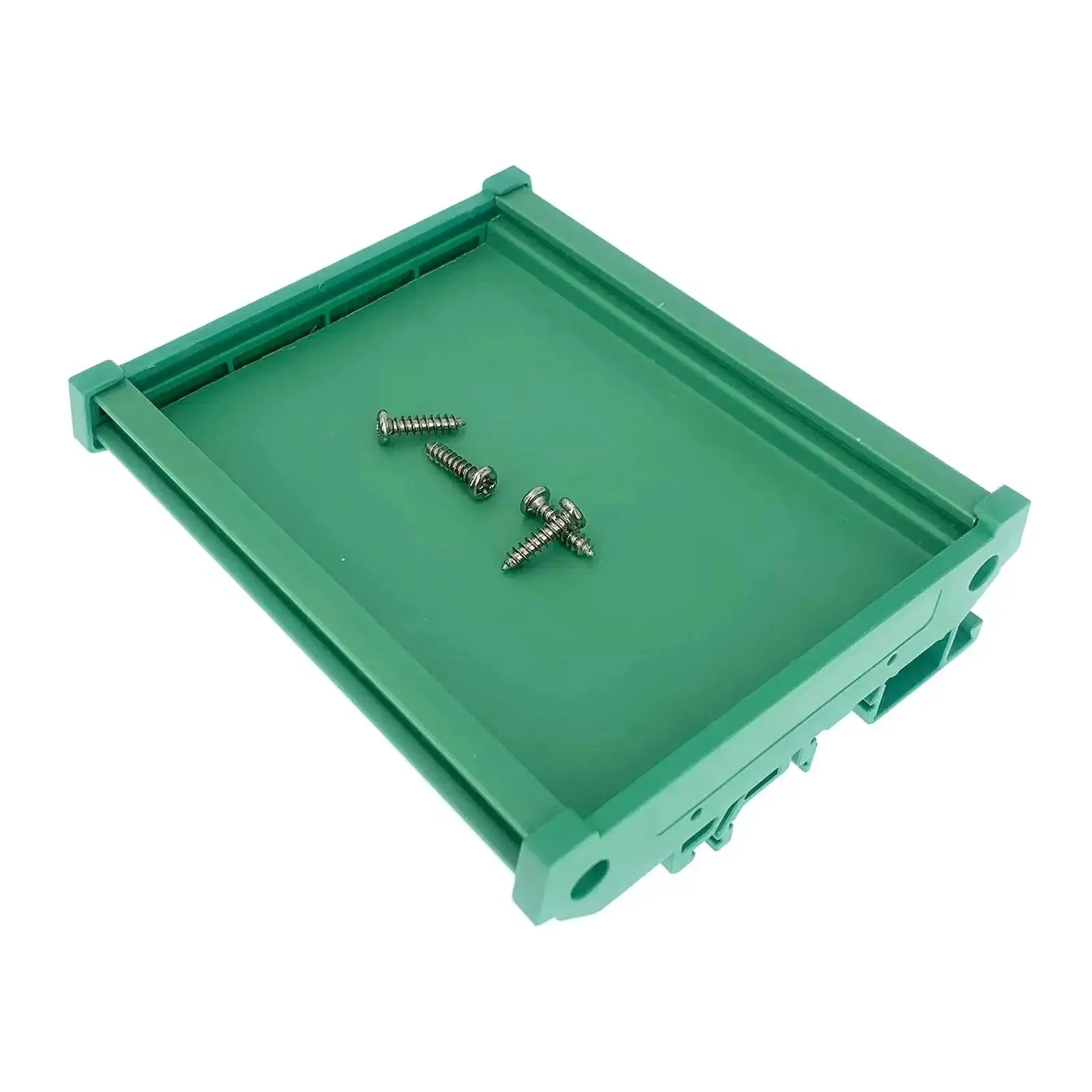 PCB DIN Rail Mount Carrier For 35mm Wide Rails Fits 100mm By 72mm Circuit Boards 1.5-2.0mm Thick Easy Install And Detach Panel Mountable Go-To PCB Holder For Electronics Projects