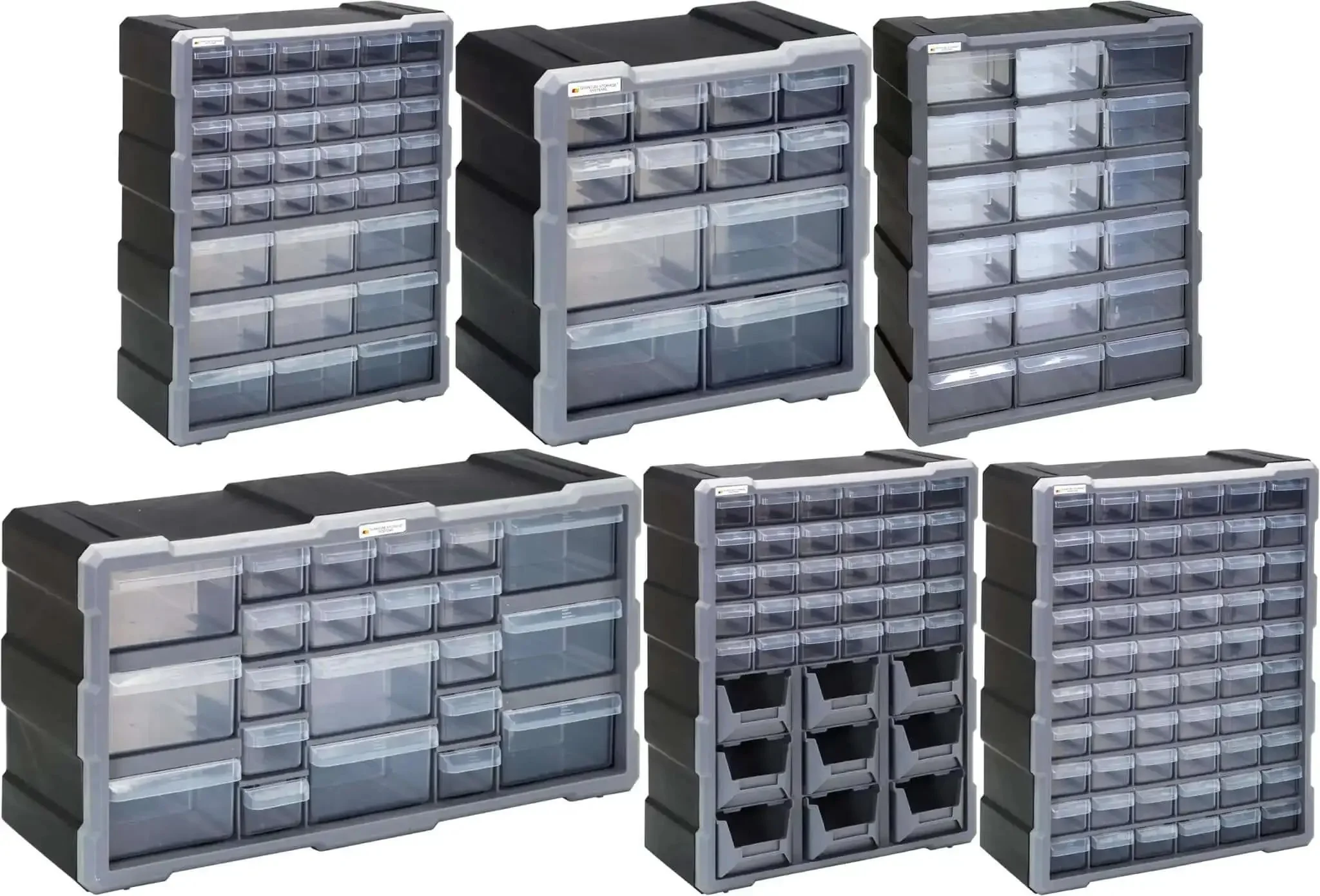 PDC-18BK 18 Drawer Cabinet Part Organizer Heavy Duty Plastic Storage With Clear Drawers For Easy Visibility Built To Last Stackable Design With Pre-Configured Rear Wall Mount Holes 19 In High By 15 In Wide By 7 In Deep - Image 7