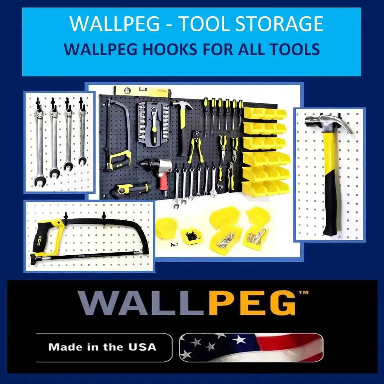 Pegboard Bin Kit For Garage And Workshop Organization, 9 Durable Plastic Bins Sized 4 X 7 X 3 Inches, Ideal For Nuts Bolts Screws Washers Nails And Small Parts, Heavy Duty Craft And Tool Storage Organizer - Image 2