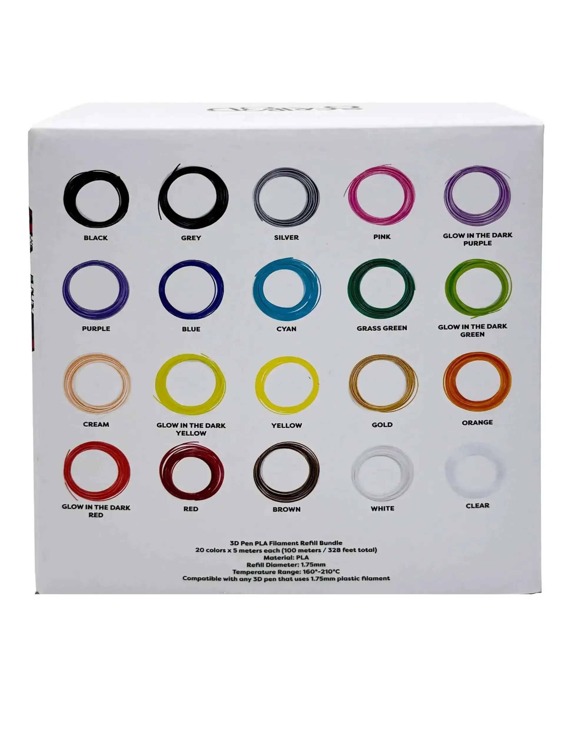 Pen Filament Refills For 3D Pens, 1.75mm PLA, 320 Feet, 20 Colors, Works With SCRIB3D, PIKA3D, MYNT3D, And Most Other 3D Printing Pens Not Compatible With 3Doodler Create - Image 3
