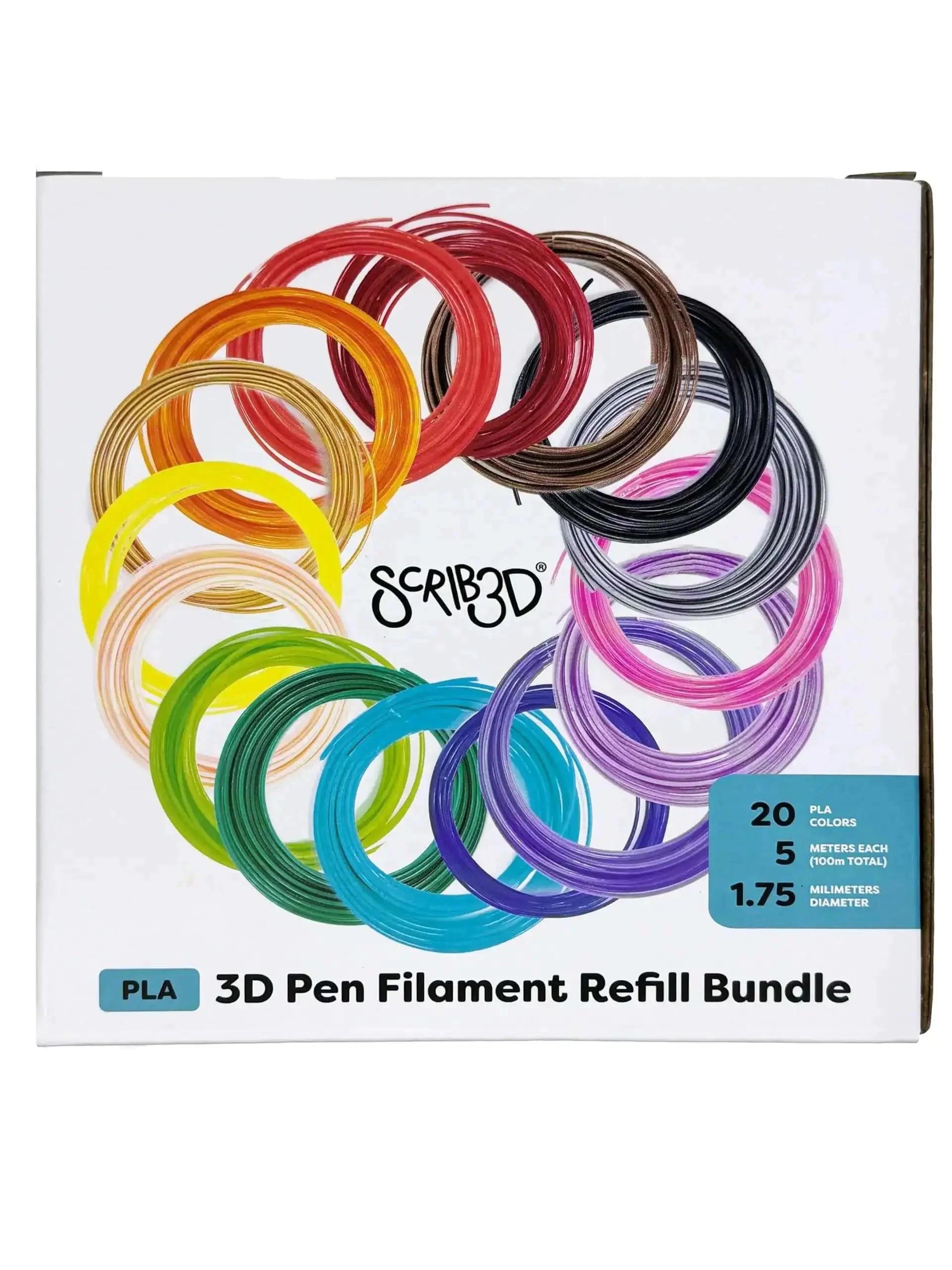 Pen Filament Refills For 3D Pens, 1.75mm PLA, 320 Feet, 20 Colors, Works With SCRIB3D, PIKA3D, MYNT3D, And Most Other 3D Printing Pens Not Compatible With 3Doodler Create - Image 4
