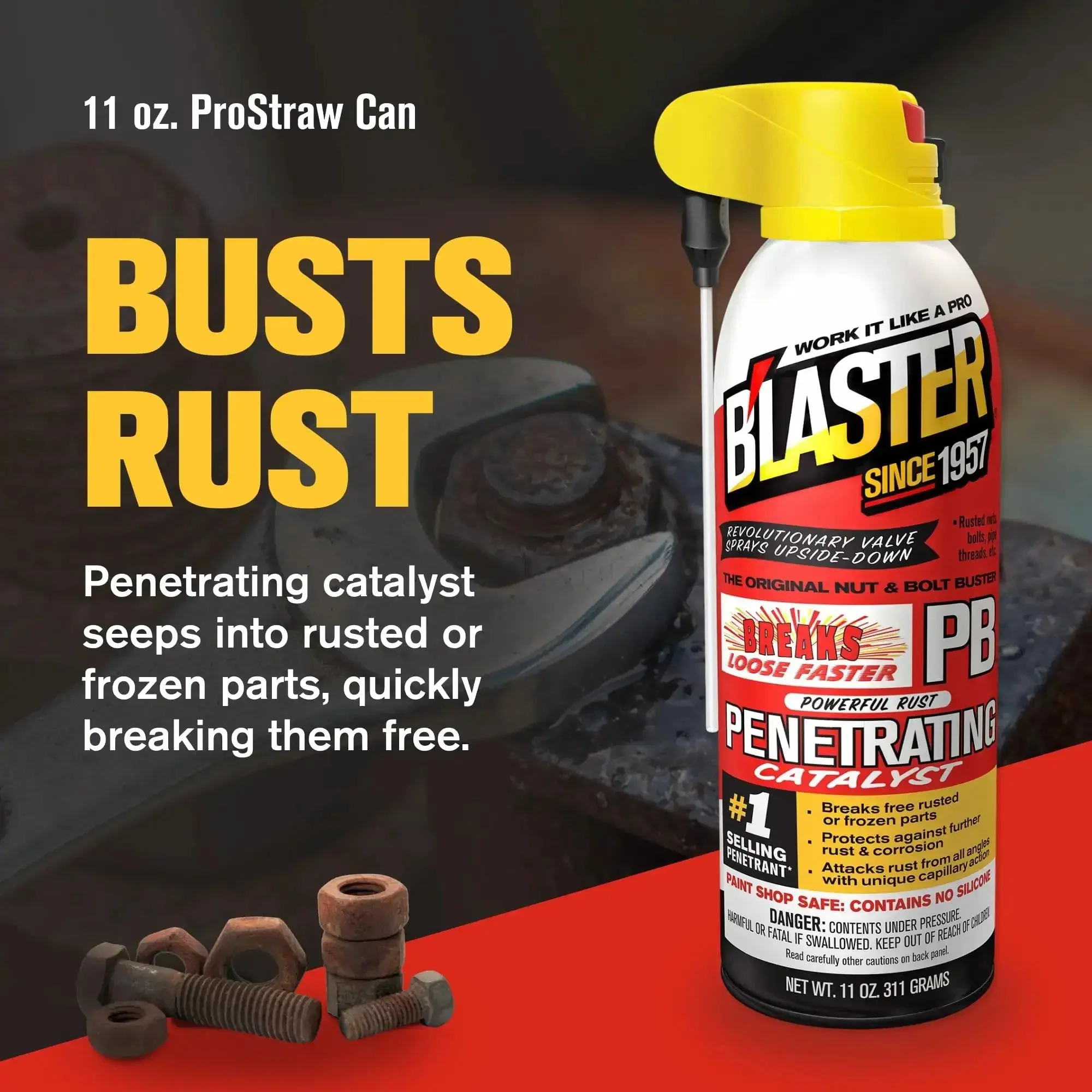 Penetrating Oil Spray For Rusted Nuts And Bolts 11 Oz Aerosol Cans 12 Pack Loosens Frozen Parts And Rusted Hardware Fast Deep Penetrating Action To Get Nuts And Bolts Free For Automotive And Mechanical Use - Image 8