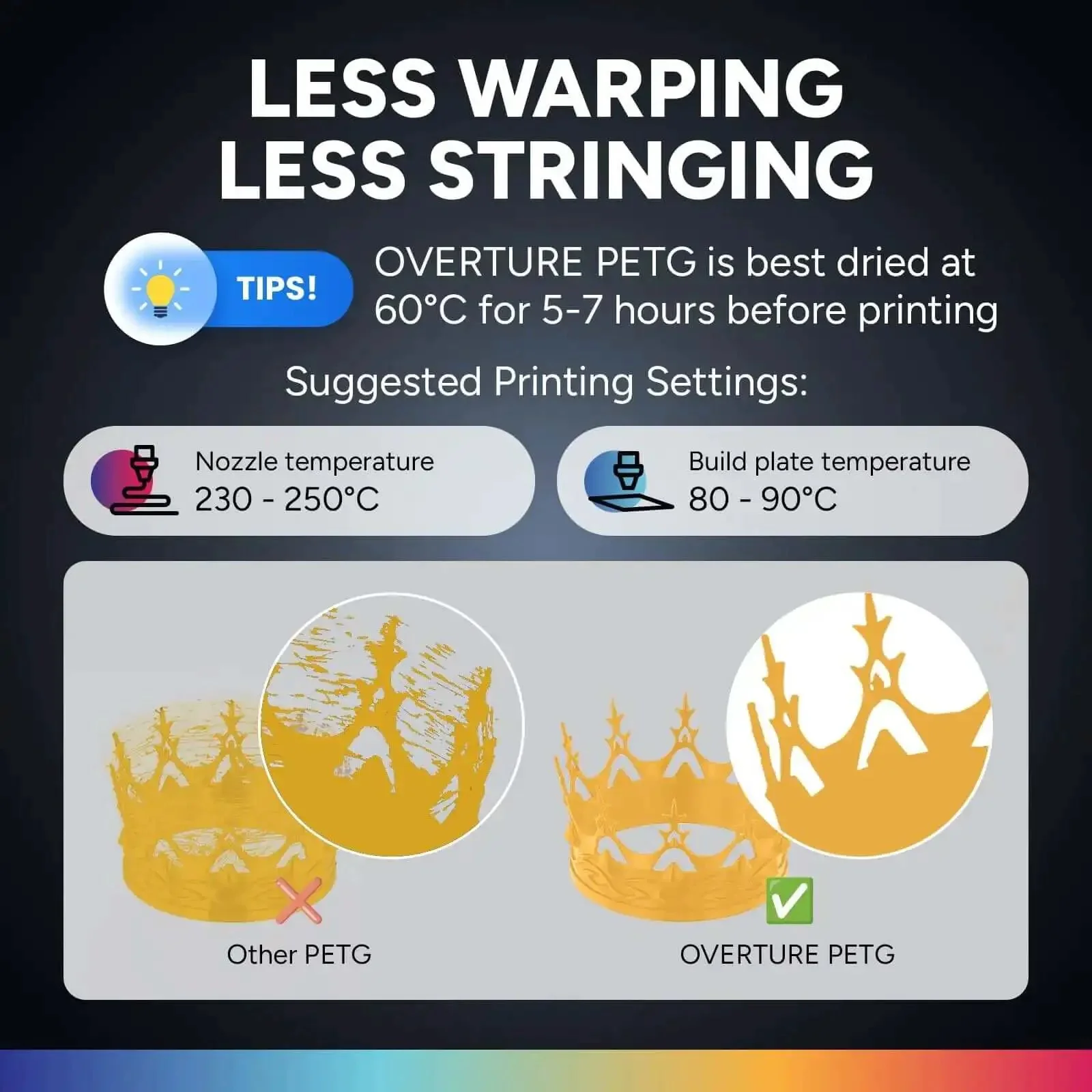 PETG 3D Printer Filament 1.75mm 1Kg Spool Gold Color Strong Yet Easy Like PLA With ABS Toughness Superior Layer Adhesion Dimensional Accuracy About 0.02mm Fits Most FDM Printers Neatly Wound And Durable - Image 6