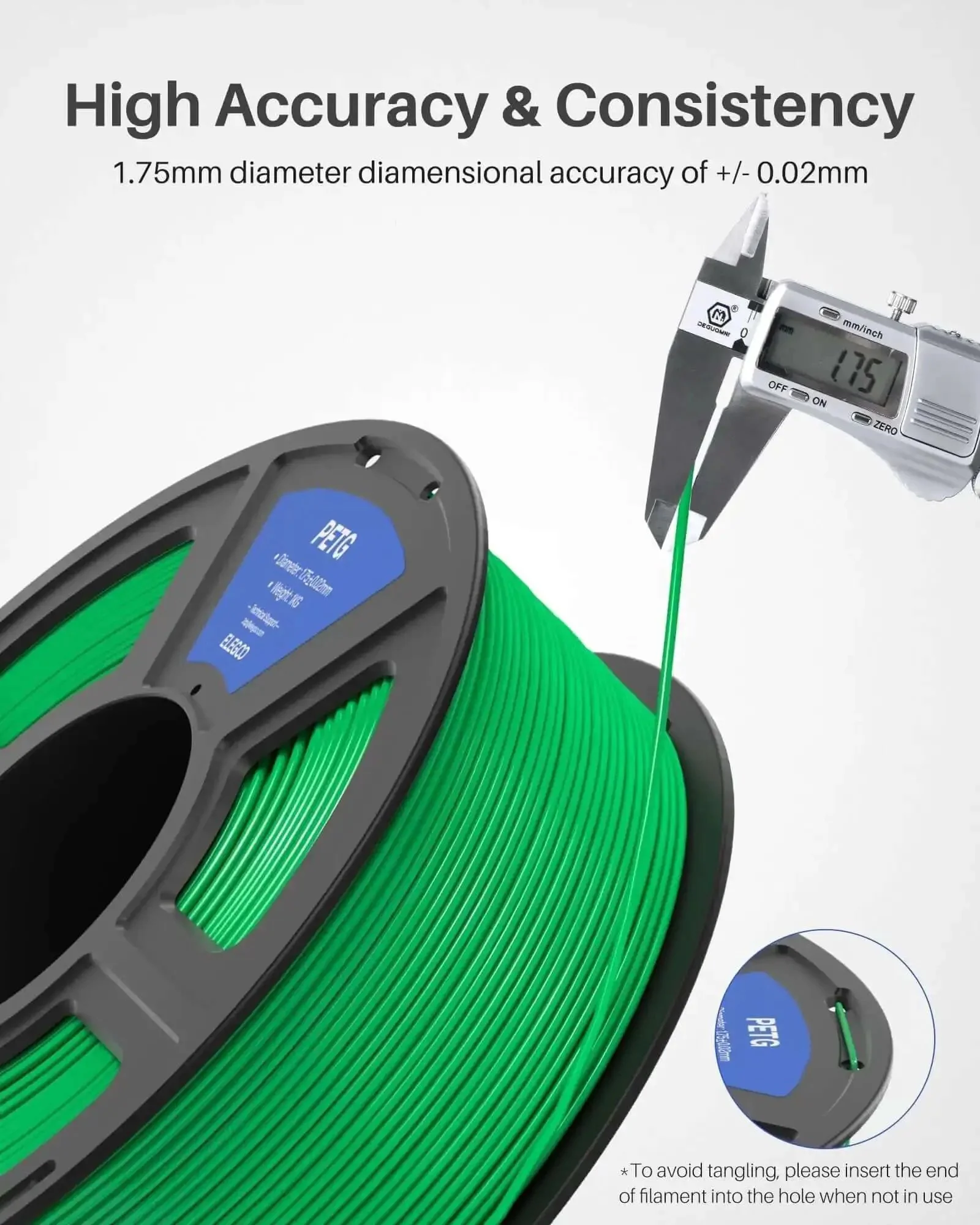 PETG Filament 1.75Mm Black 1Kg Spool For Most FDM 3D Printers With Dimensional Accuracy Plus Minus 0.02 mm Beefy Durable And Impact Resistant For Mechanical Parts And Smooth Easy Printing - Image 6