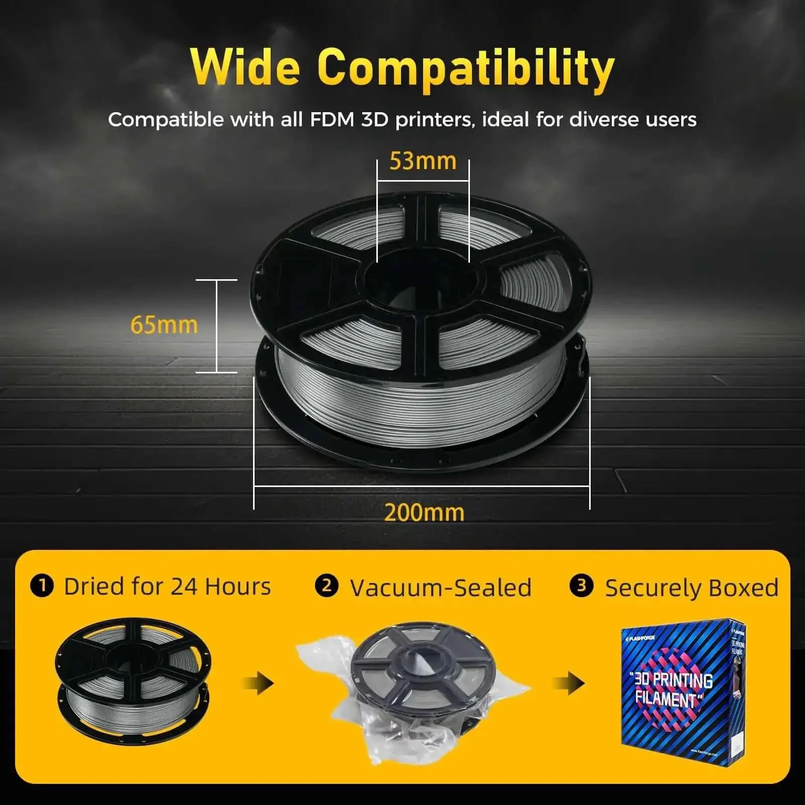 Petg Filament 1.75mm Metallic Silver For 3D Printing Ultra Fast 600mm/s High Speed Printing 1kg Spool Precise Dimensional Accuracy Plus Or Minus 0.02mm Fits Most 3D Printers Smooth Flow And Strong Layer Adhesion - Image 2
