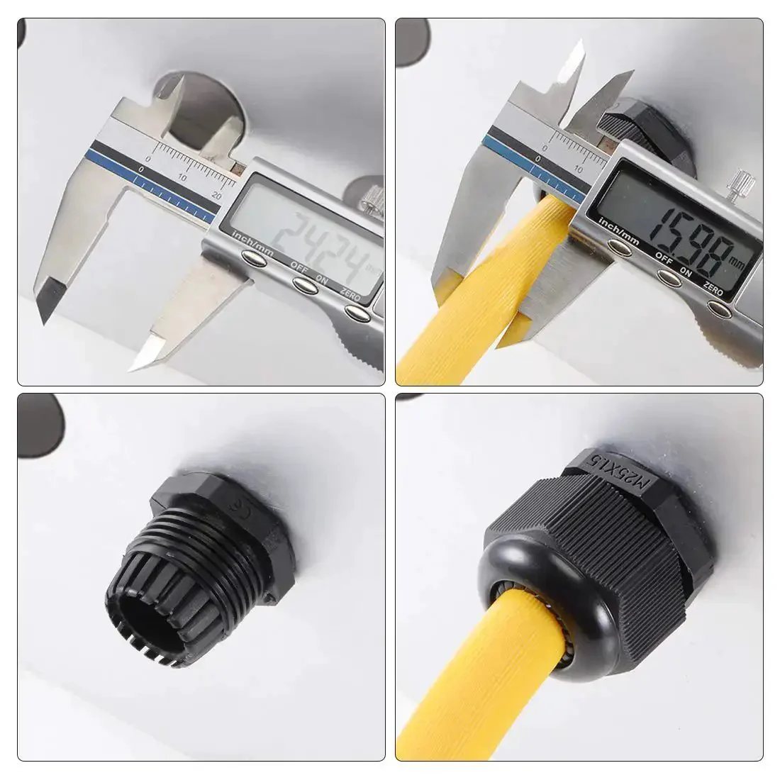 PG7 Cable Gland 2mm To 5mm Waterproof Nylon Joint With Locknut And Washer 10 Pack White Easy Fit For Wire Holes Anti Loosening Seal Durable Nylon Construction For Outdoor And Indoor Use - Image 2