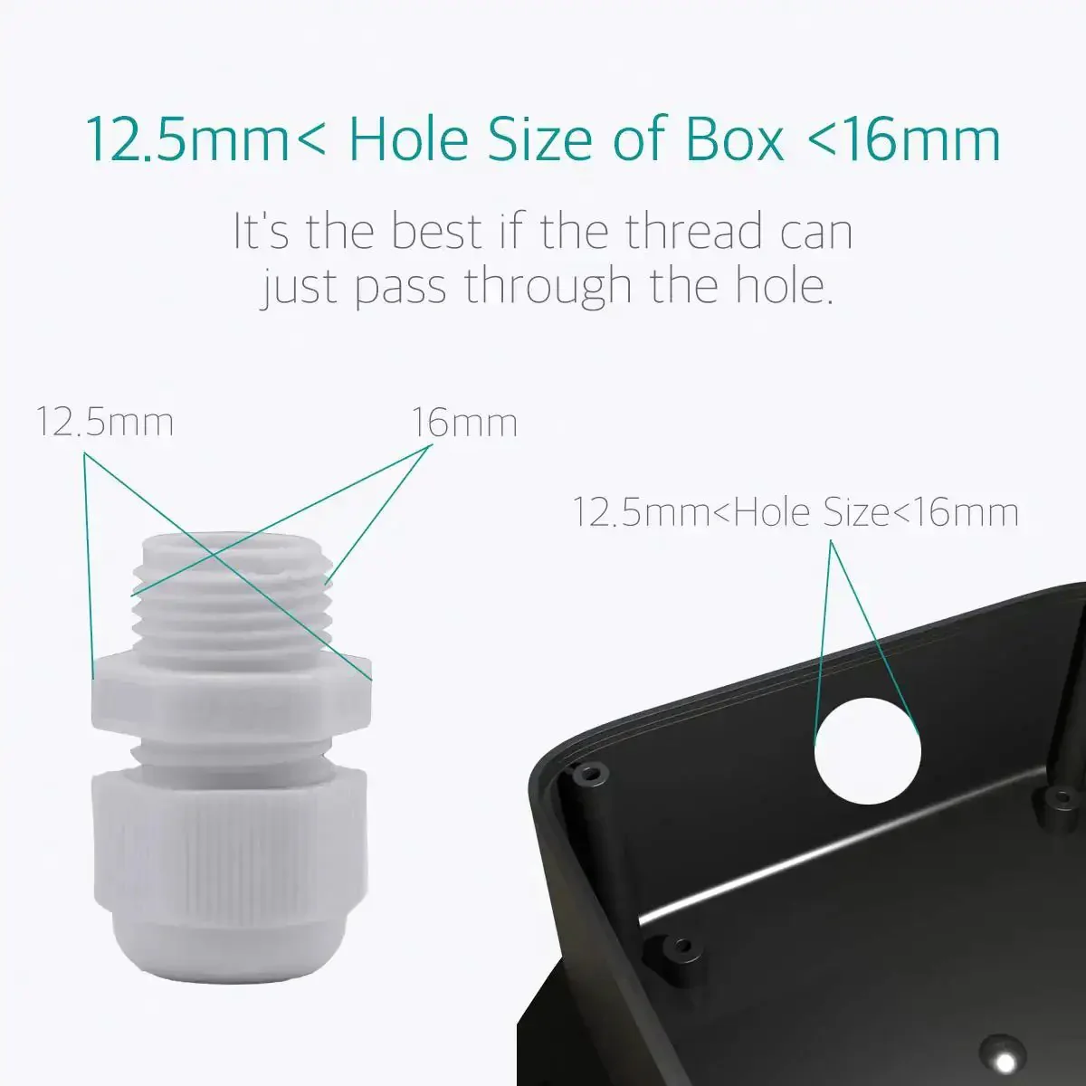 PG7 Cable Gland Kit 20 Pieces White Nylon Waterproof Wire Glands Connector Fitting For 3mm To 6.5mm Cables With Four Part Design Lock Nut Main Unit Seal And Sealing Nut Dust Proof And Easy Install - Image 8