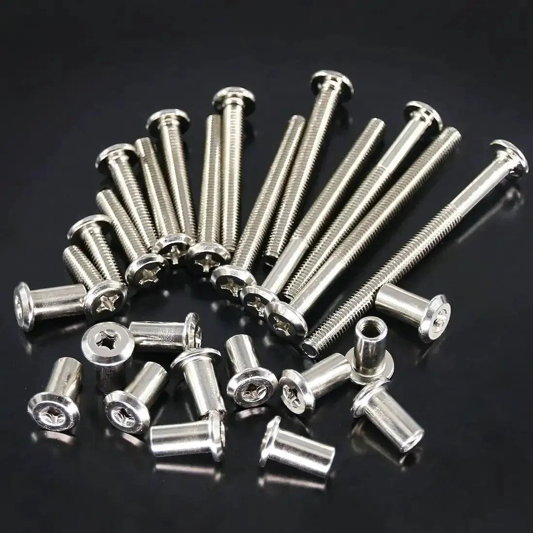Phillips Countersunk M6 Screws Set 20, 30, 40, 50, 60, 70, 80mm Assorted Bolts Dowel Barrel Nuts Hardware Kit For Furniture Fitting And DIY Projects Ideal For Cabinets And Furniture - Image 4