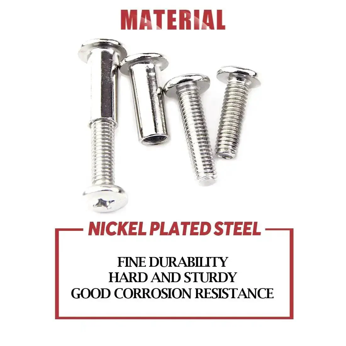 Phillips Countersunk M6 Screws Set 20, 30, 40, 50, 60, 70, 80mm Assorted Bolts Dowel Barrel Nuts Hardware Kit For Furniture Fitting And DIY Projects Ideal For Cabinets And Furniture - Image 5