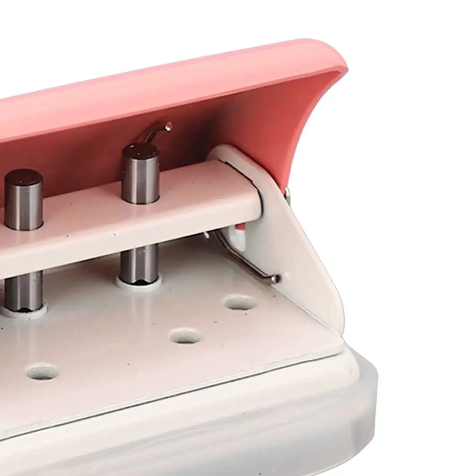 Pink 3 Hole Punch Handheld Paper Puncher With 5 Sheet Capacity And Metal Baked Finish, Portable Desk Office Tool For B5 And Standard Paper Sizes, Easy To Locate In Your Drawer Or Bag - Image 7
