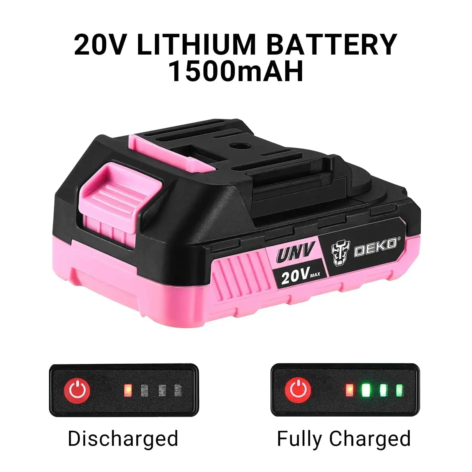 Pink Cordless Drill Kit With Battery And Charger, 20V Electric Power Drill For Women, High Performance Driver With 18 And 1 Torque Settings, Dual Speed 0 to 350 And 0 to 1350 RPM, Lightweight DIY Drill Set For Wood Metal Plastic - Image 3