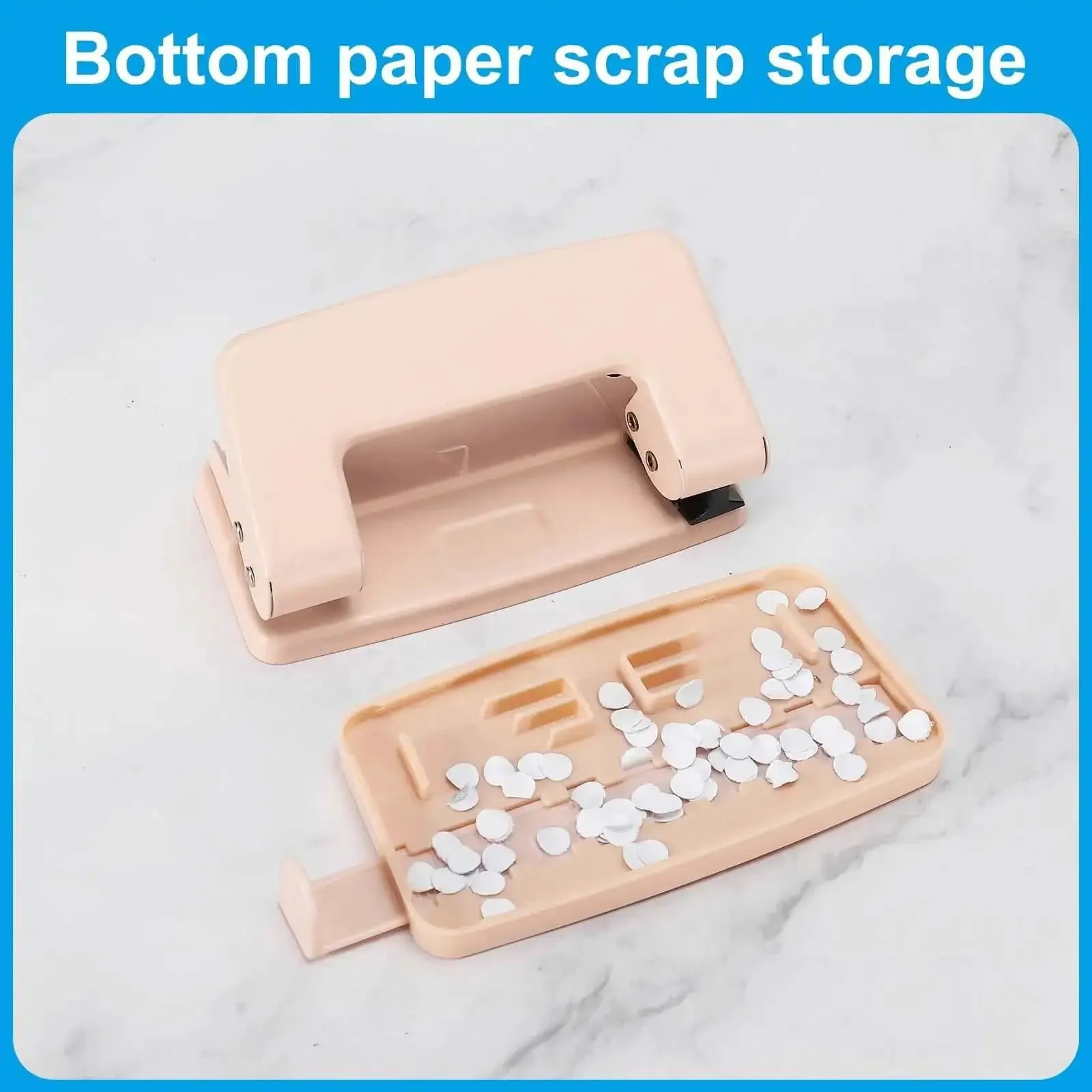 Pink Handheld Heavy Duty Hole Punch Set Two Piece Metal Paper Punch For Tags And Tickets DIY Craft Scrapbooking Easy Grip Tool With 6mm Hole Perfect For Card Making School Projects Office Use - Image 3