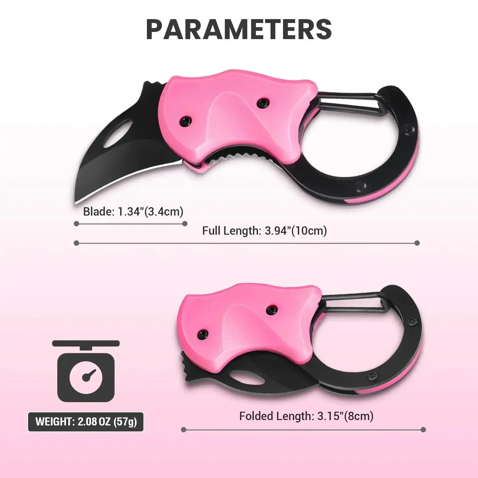 Pink Keychain Knife For Mom Cute Box Cutter Small Pocket Knife Gadget For Everyday Carry 1.34 Inch Blade EDC Tool Stocking Stuffers Christmas Gift For Her - Image 2