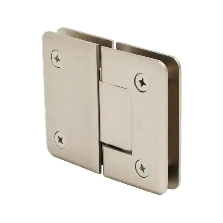 Pinnacle 180 Series Satin Nickel Glass To Glass Hinge Self Centering Reversible 5 Degree Pivot Pin 180 Degree Swing Built To Last For Frameless Shower Doors - Image 2