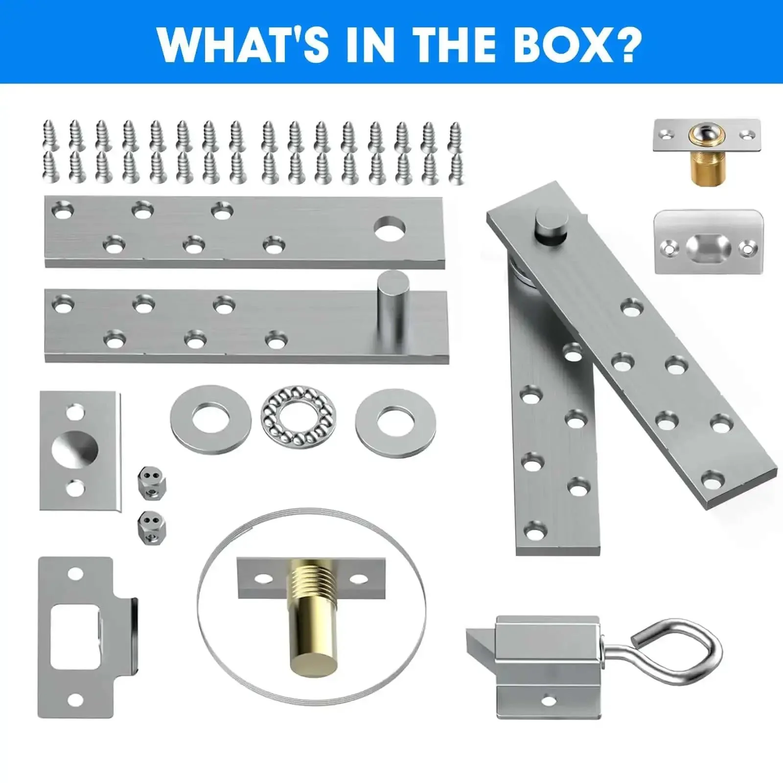 Pivot Door Hinges Heavy Duty Stealthy Hidden Hinge Kit for Wood Secret Doors and Bookcases 360 Degree Rotation Pull Cable Style Large Stainless Steel Construction for Invisible Bookcase Doors - Image 3