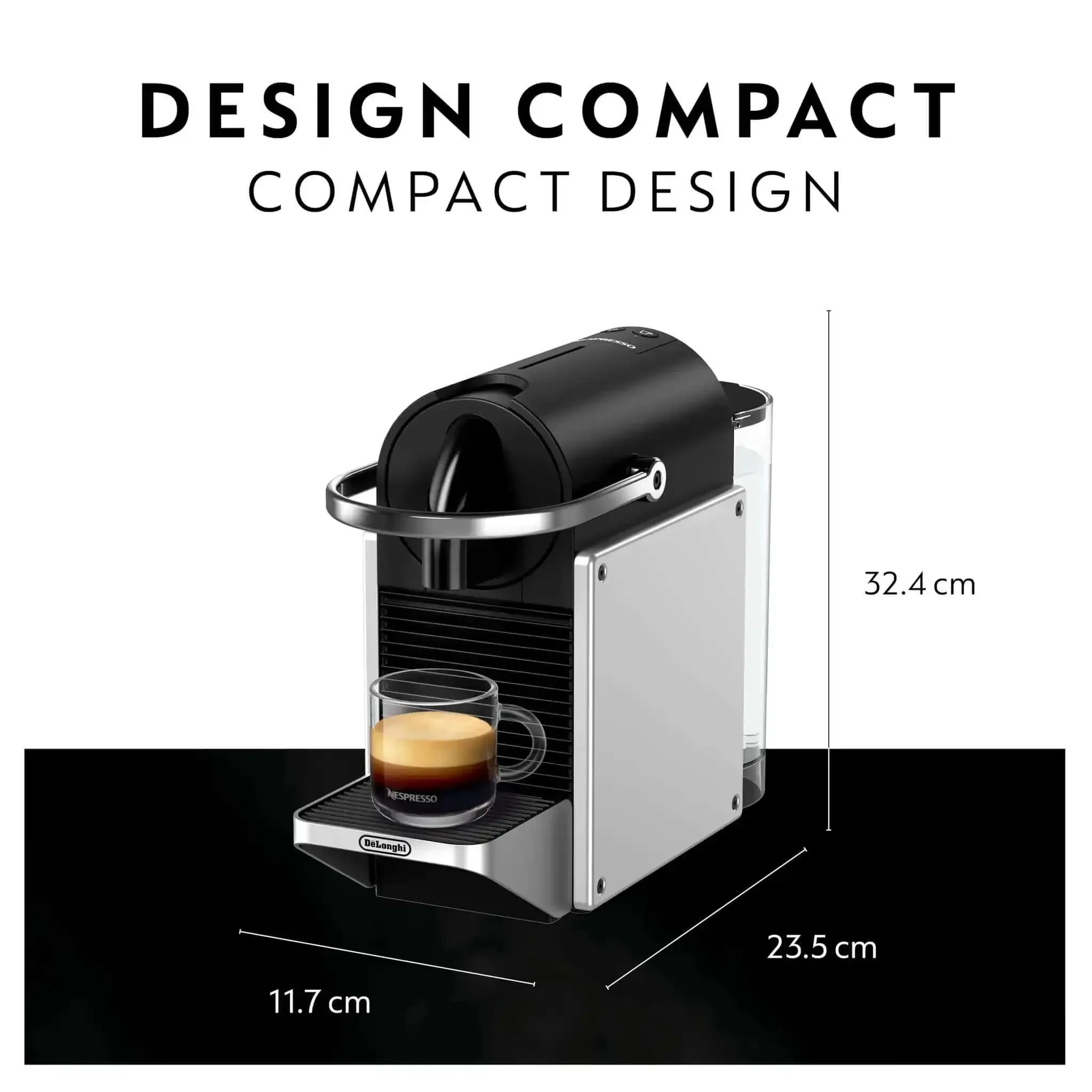 Pixie Aluminum Espresso Machine For Capsule Coffee Lovers, Compact DeLonghi Brewer With Espresso And Lungo Settings, Ultra Easy To Use, Sleek Industrial Style, Your Quick Caffeine Fix For Fast Mornings - Image 5