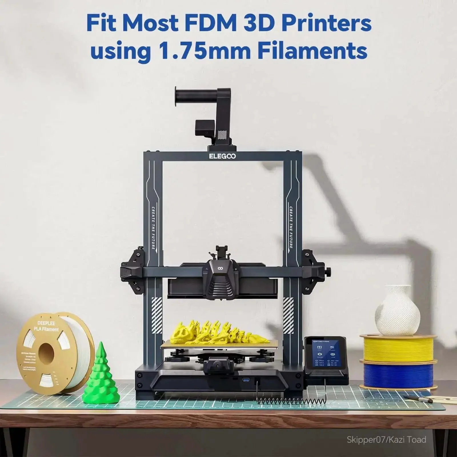 PLA 1.75mm 3D Printer Filament for Easy Prints, Precise Plus Or Minus 0.02mm Tolerance, Neatly Wound 1Kg Black Vacuum Package, No Clogging, Fits Most FDM Printers, Great for Models, Figures, and Prototyping - Image 2