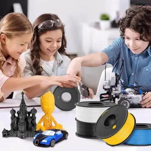 PLA 1.75mm Filament Bundle For 3D Printers, 2kg Total, 8 Spools Of 250g, Colorful Set With Roasted Chestnut Black, Bone White, Grey, Coffee Brown, Red, Klein Blue, Vivid Yellow, Olive Green, Great For Students, Makers, And Pro Creations - Image 2