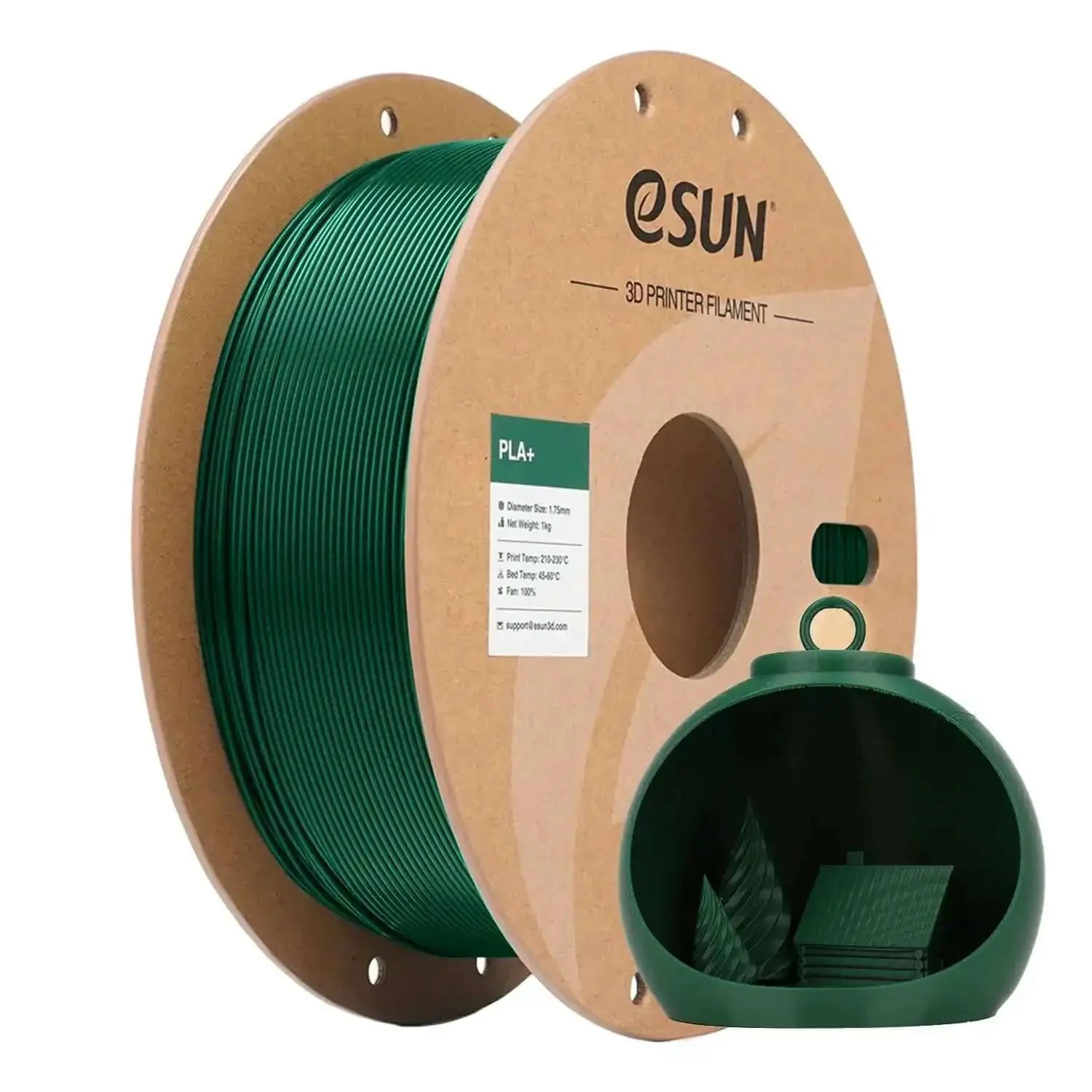 PLA Plus 1.75mm Filament For 3D Printers 1kg Cardboard Spool Pine Green High Strength And Toughness Low Shrinkage Minimal Warping 0.03mm Dimensional Tolerance Fits Most FDM Printers
