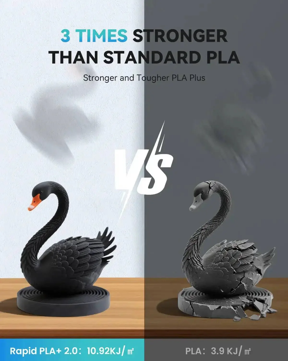 PLA Plus 2.0 1.75mm 3D Printer Filament High Speed Printing 50 To 600 mm Per Second 12X Tougher Than Standard PLA Plus Dimensional Accuracy Plus Minus 0.02mm 1Kg Green Spool For Fast Strong Builds - Image 8