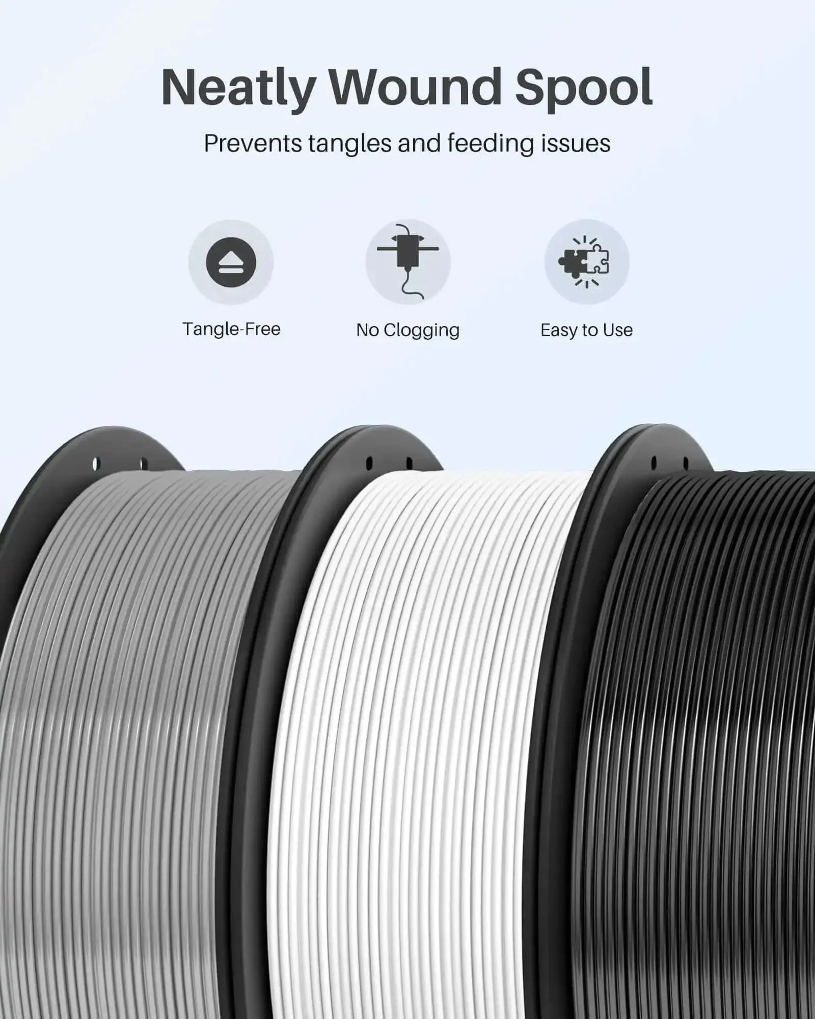 PLA Plus Filament 1.75mm White 2kg Dual Spool Pack For Most FDM Printers, Tougher Than Standard PLA With Strong Impact Resistance, Dimensional Accuracy To 0.02mm, Two 1kg Spools For Smooth, Reliable Printing - Image 6