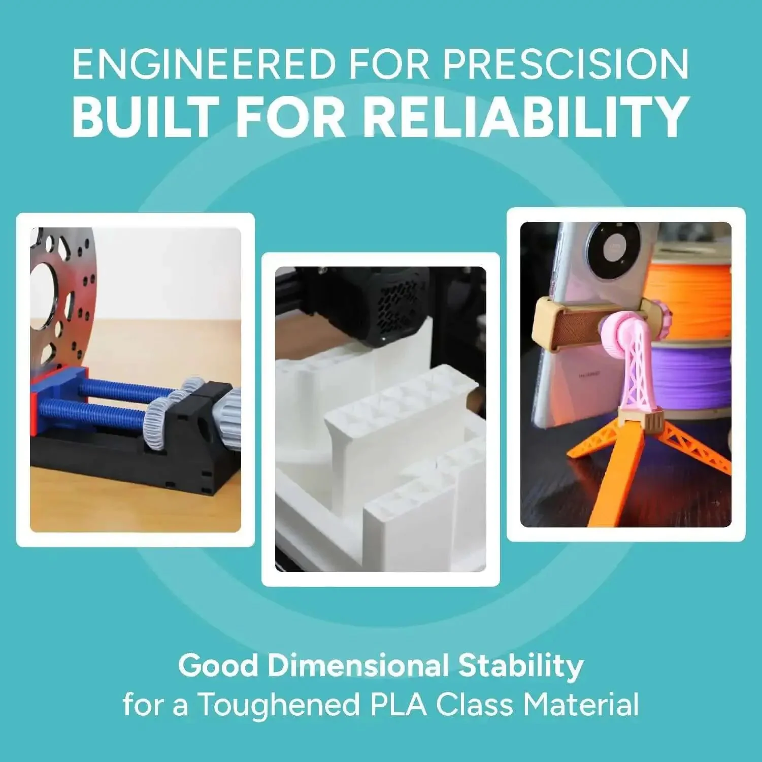 PLA Pro 3D Filament White 1.75mm 1kg, Beefed Up High Impact Tough PLA, Fast Printing Up To 300 mm Per Second, New High Speed Formula, Easy To Print On Most FDM Printers, No Enclosure Needed, Ideal For Functional Parts - Image 7