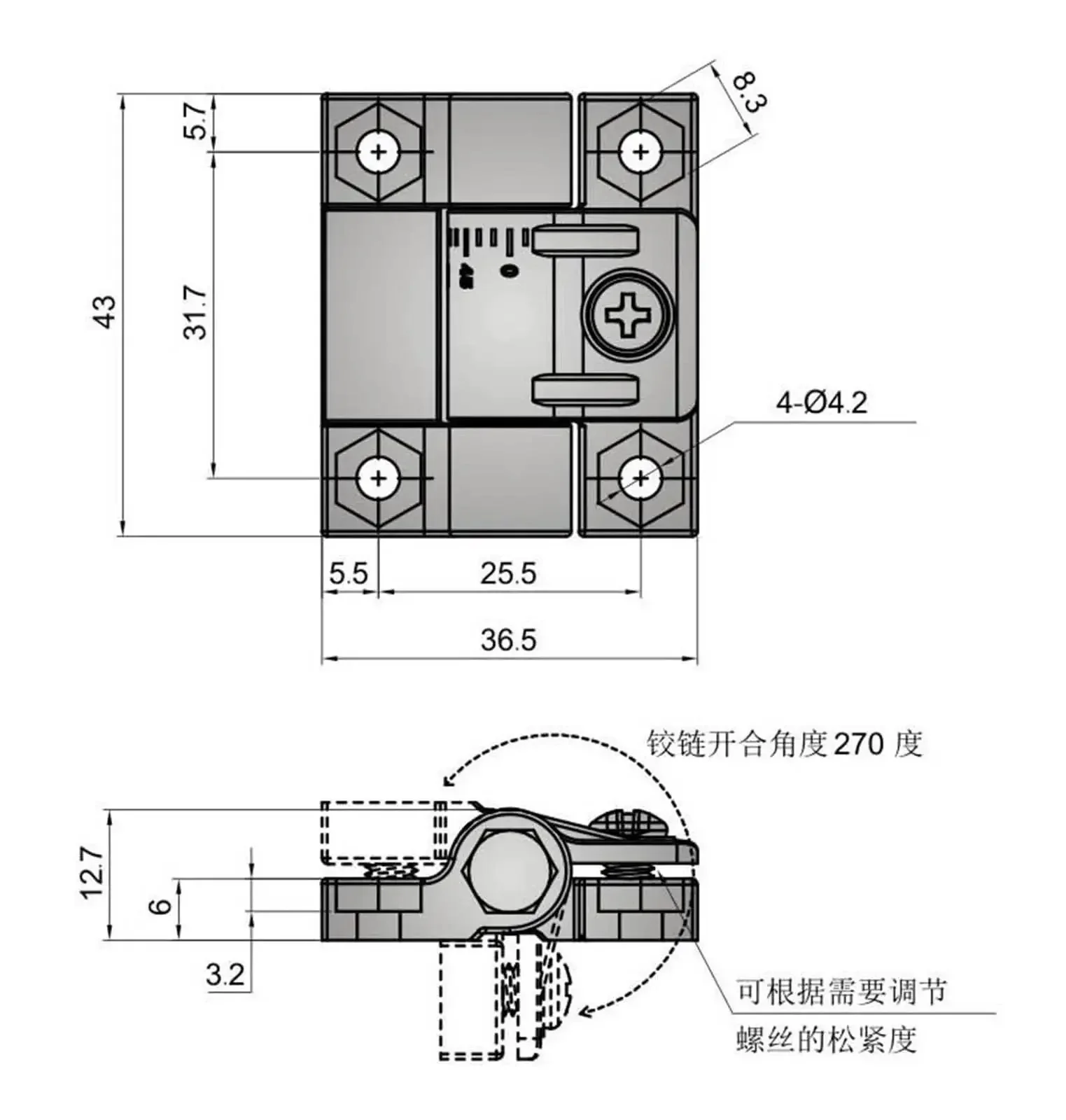 Plastic Torque Hinge For Cabinets, Limit Hinge, Durable One Piece Cabinet Hardware For Kitchen And Bathroom, Easy Install, Smooth Action, Do It Yourself Friendly, 1 Piece - Image 2