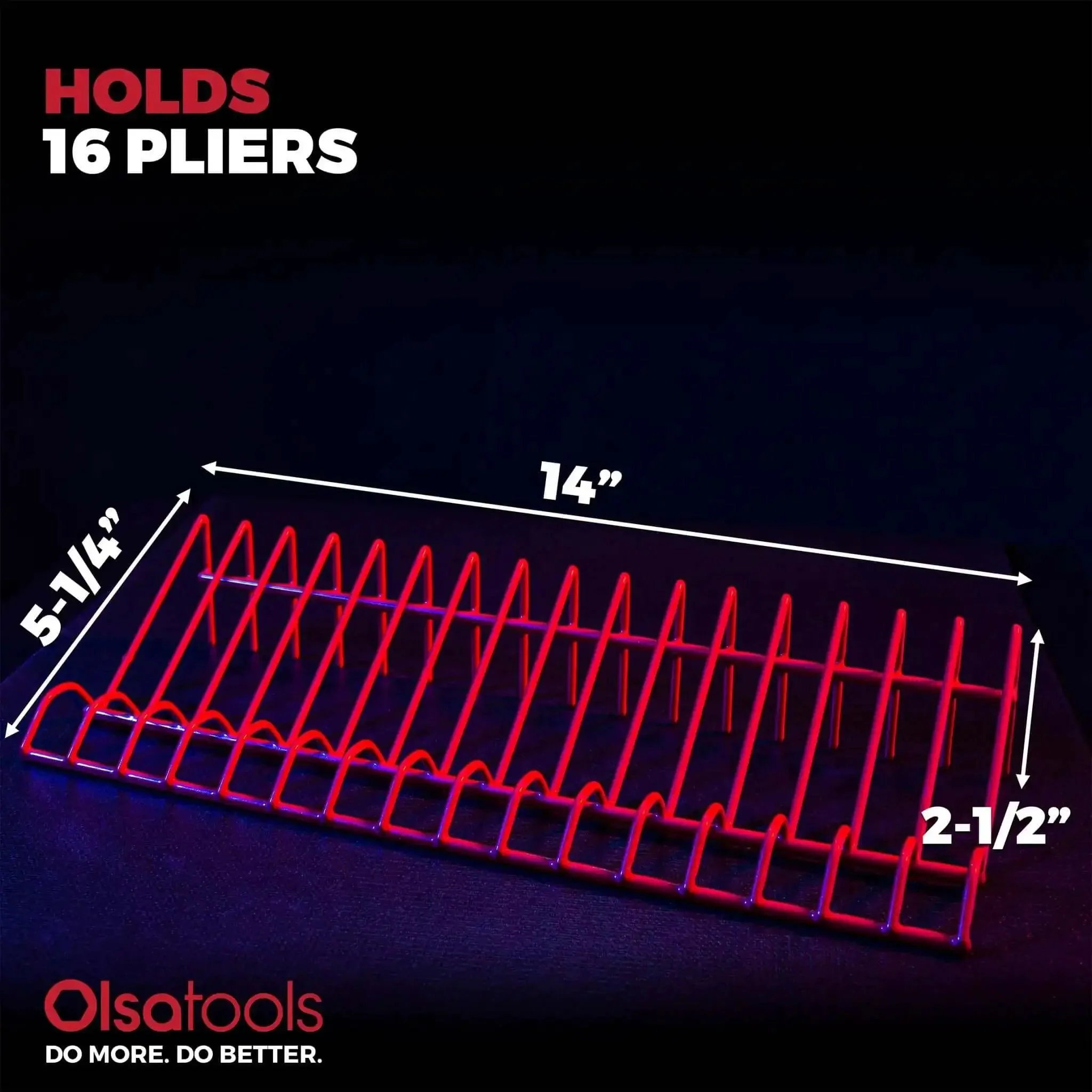 Pliers Rack Organizer For Tool Box Drawer Storage Red Compact Holder That Fits 16 Pliers Pro Grade Build For Pros No More Losing Pliers Quick Grab The Right Tool Every Time - Image 4