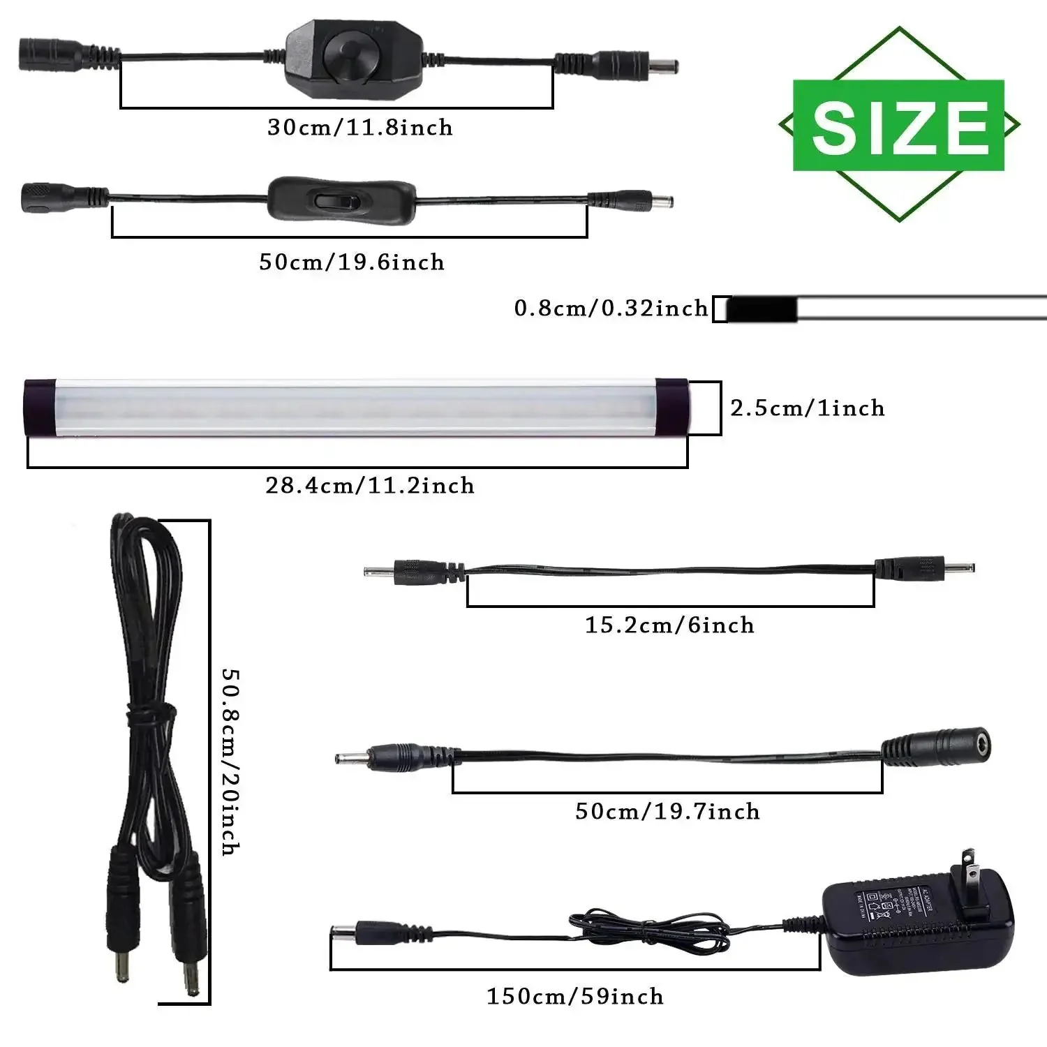 Plug And Play Dimmable Under Cabinet LED Light Bar Kit With Rotary Dimmer Switch, Linkable 3 Panel 9W Daylight White For Kitchen Counter And Shelf Lighting, No Fuss Install With Included Double Sided Tape And Screws - Image 6