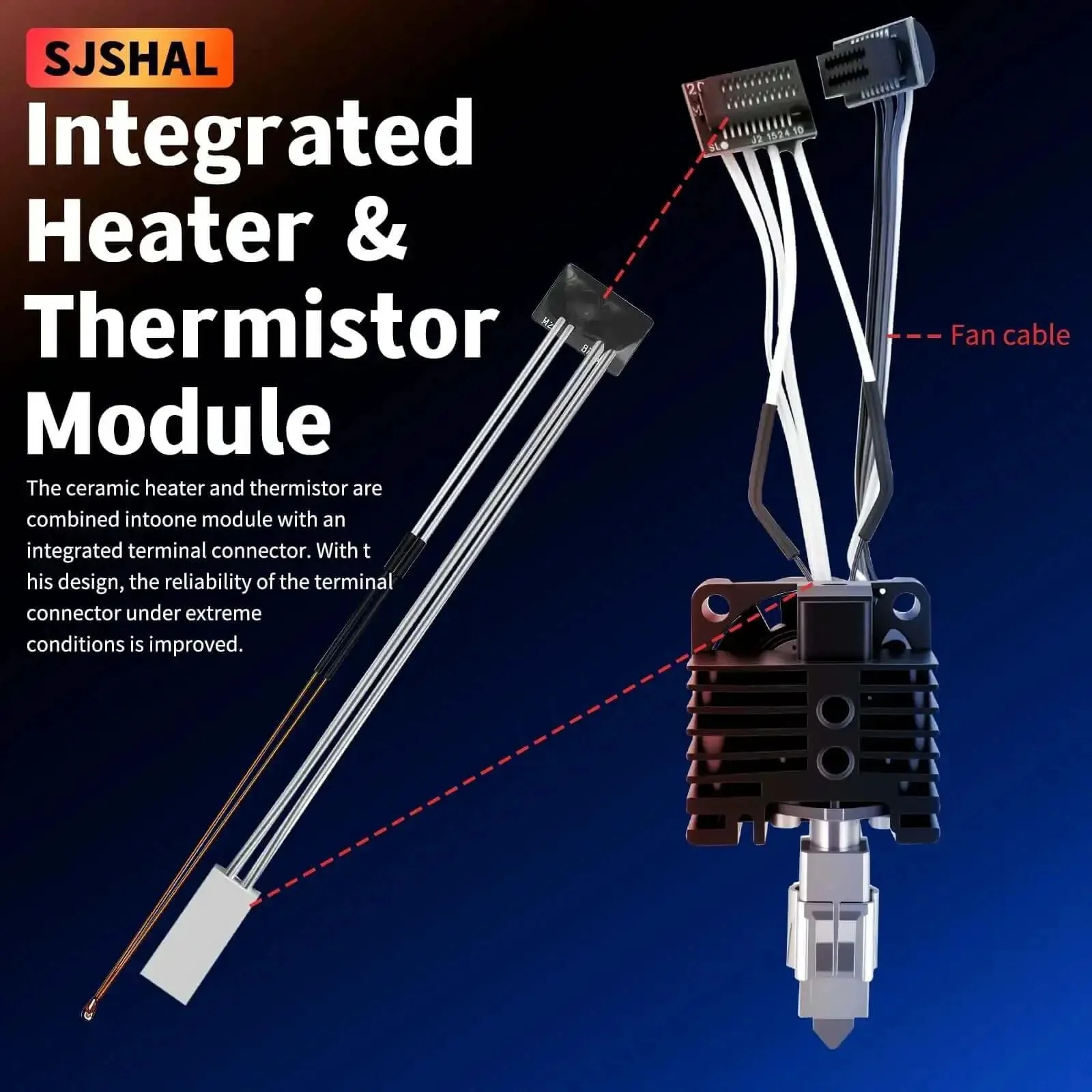 Plug-and-Play Hotend Replacement Kit For P1P And P1S 3D Printer Hardened Steel 0.4mm Nozzle, Ceramic Heater, Thermistor, Cooling Fan, Extruder Heating Block Full Assembly Upgrade - Image 3