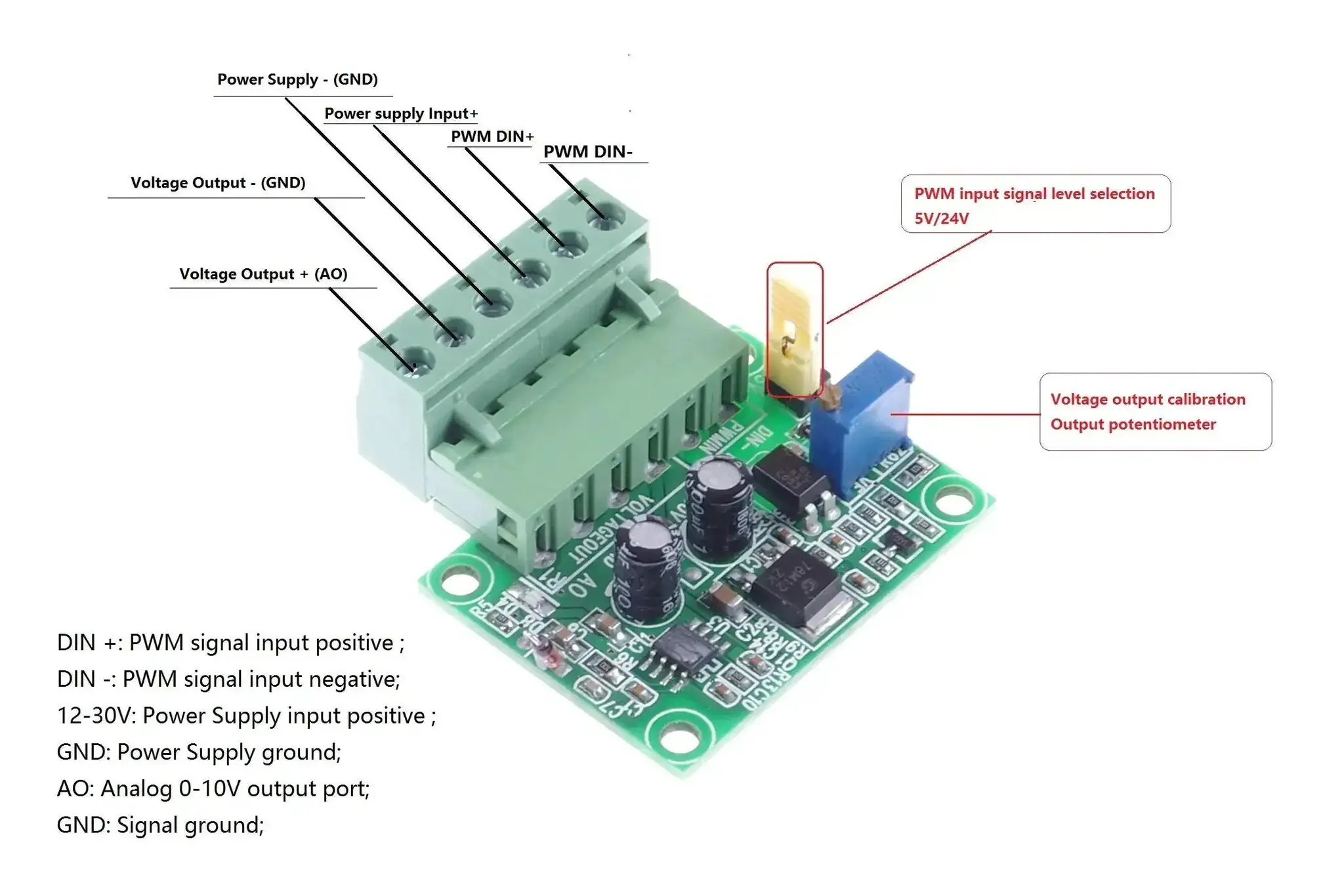 Plug and Play PWM to 0-10V Conversion Module for PLCs and Industrial Controls, Digital to Analog Interface for Quick Signal Bridging, 1kHz-3kHz PWM Range, 4.5V-10V Input, 5V Jump Cap Ready, Rugged Industrial Grade - Image 7