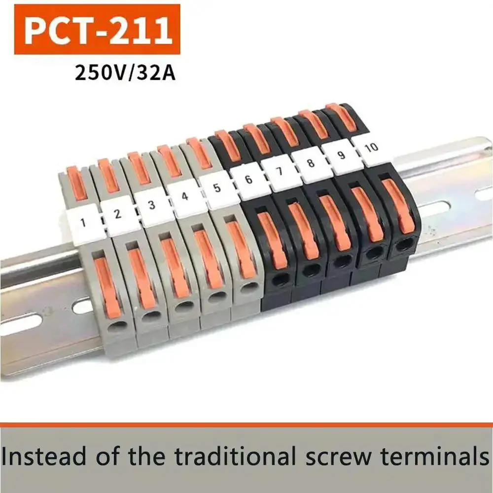 Plug In DIN Rail Terminal Blocks For Easy Screwless Wire Insertion Universal Compact Connector Set Designed For 35mm DIN Rails 40 Channel Capacity With 4 Parallel Runs 4 Identification Lines 2 Fixed Clamps For Fast Hookups - Image 3
