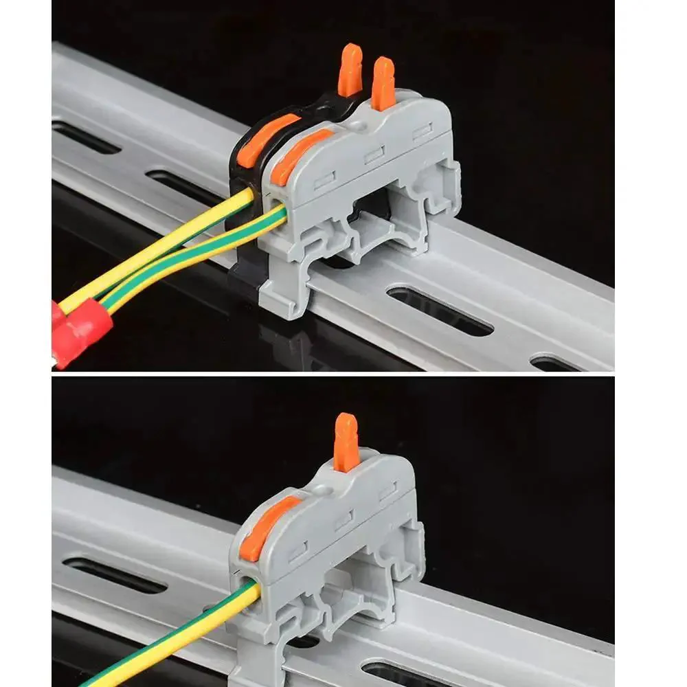 Plug In DIN Rail Terminal Blocks For Easy Screwless Wire Insertion Universal Compact Connector Set Designed For 35mm DIN Rails 40 Channel Capacity With 4 Parallel Runs 4 Identification Lines 2 Fixed Clamps For Fast Hookups - Image 4