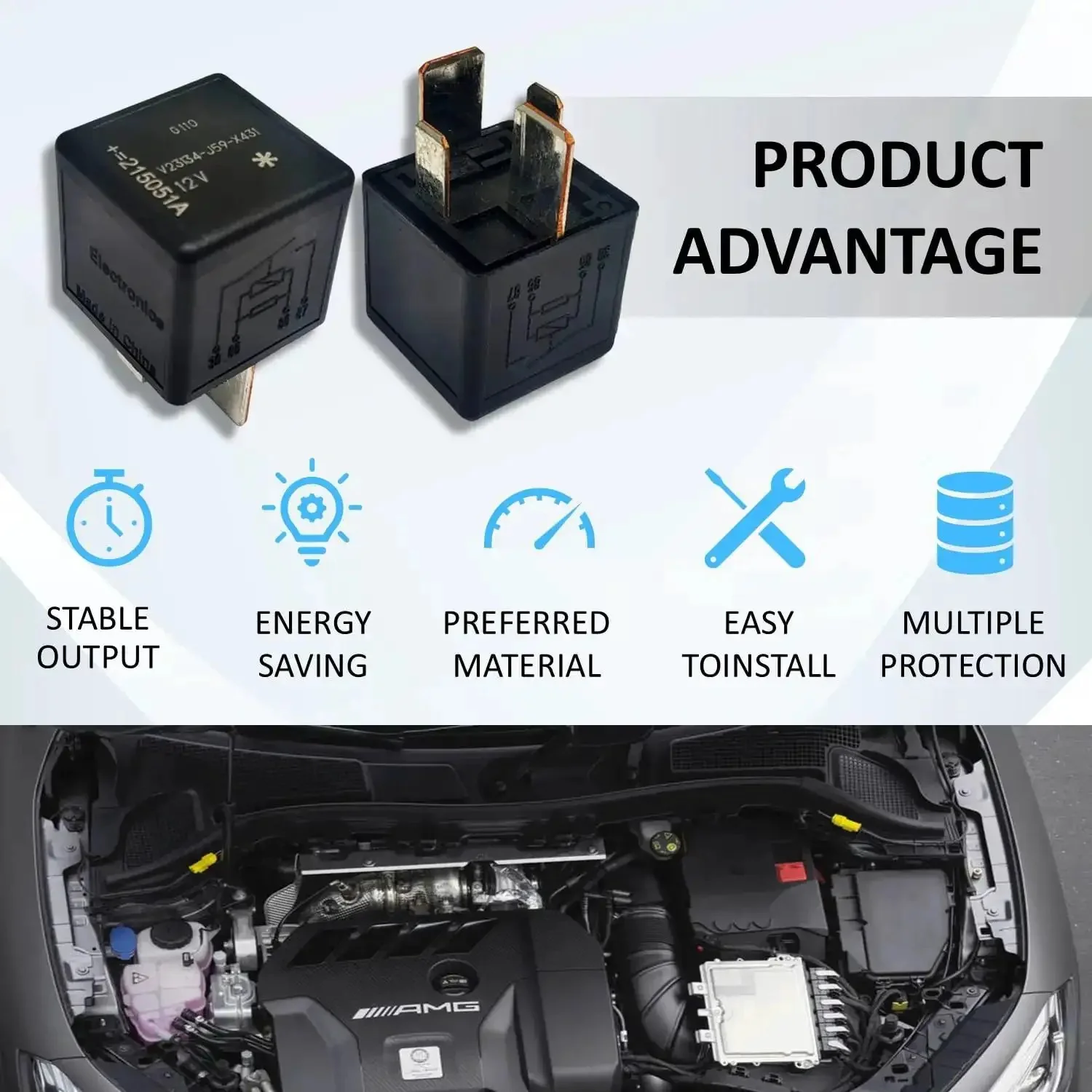 Plug-In Mini ISO Relay General Purpose 12V DC 70A Four Pin Automotive Relay With Supersession V23136 J4 X60 And V23134 J59 X431 J52 D642 Optimized For Harsh Environments And Easy Installation - Image 7