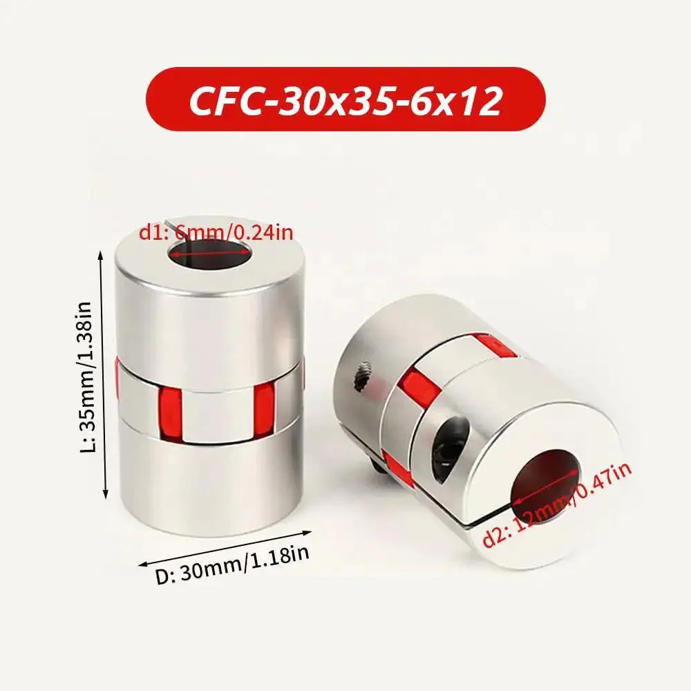 Plum 6Mm To 12Mm Flexible Shaft Coupling Spider Coupler, 30Mm Diameter, 35Mm Length Heavy Duty Aluminum Motor Connector With Polyurethane Vibration Damping For 3D Printers CNC Machines And Servo Stepped Motors - Image 7