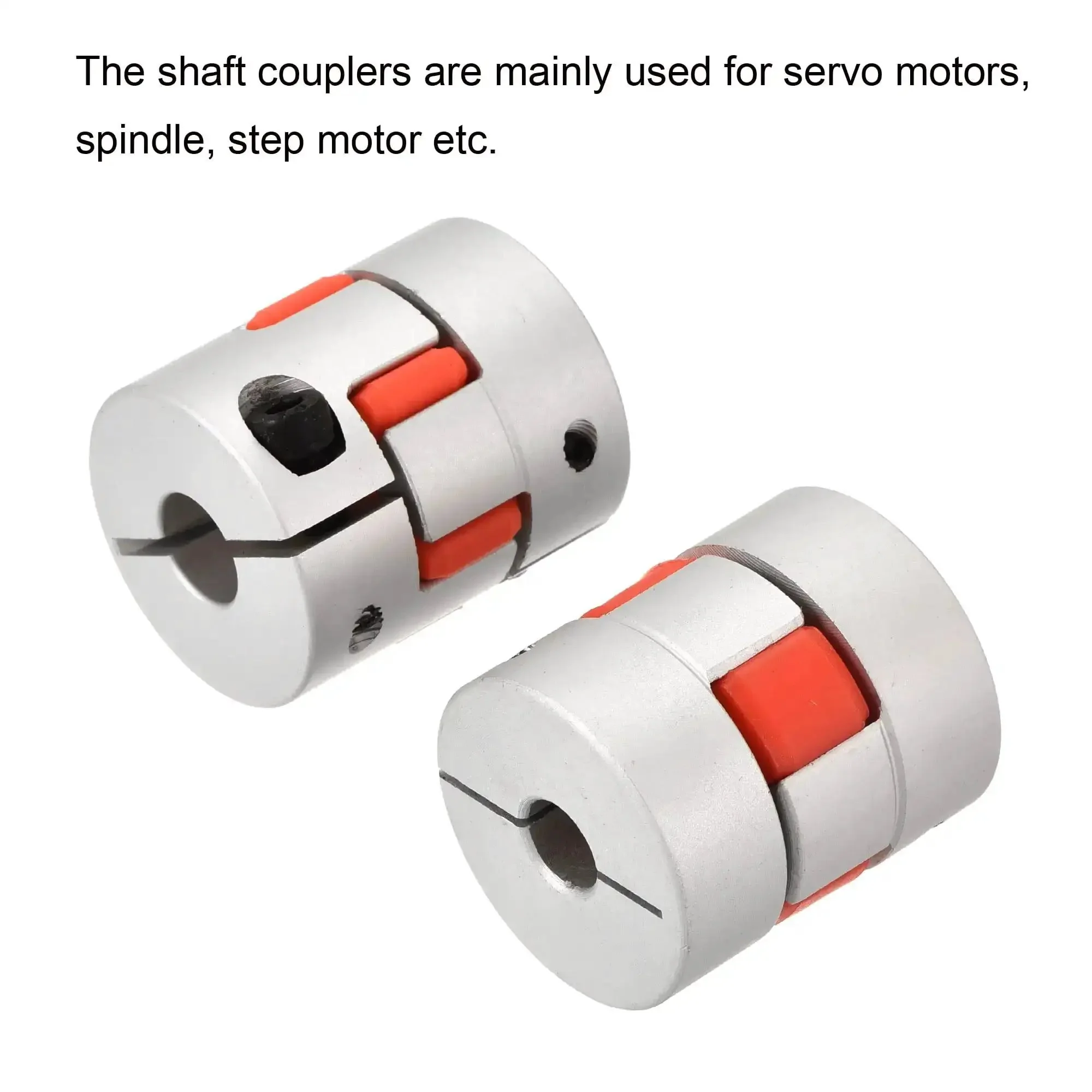 Plum Shaped Flexible Shaft Coupling 8mm To 14mm Or 10mm To 14mm Bore Aluminum Alloy Body With Polyurethane Sleeve 30mm Diameter 35mm Length 2in1 Set For Servo Motors Spindles And Stepper Motors Vibration Dampening - Image 2