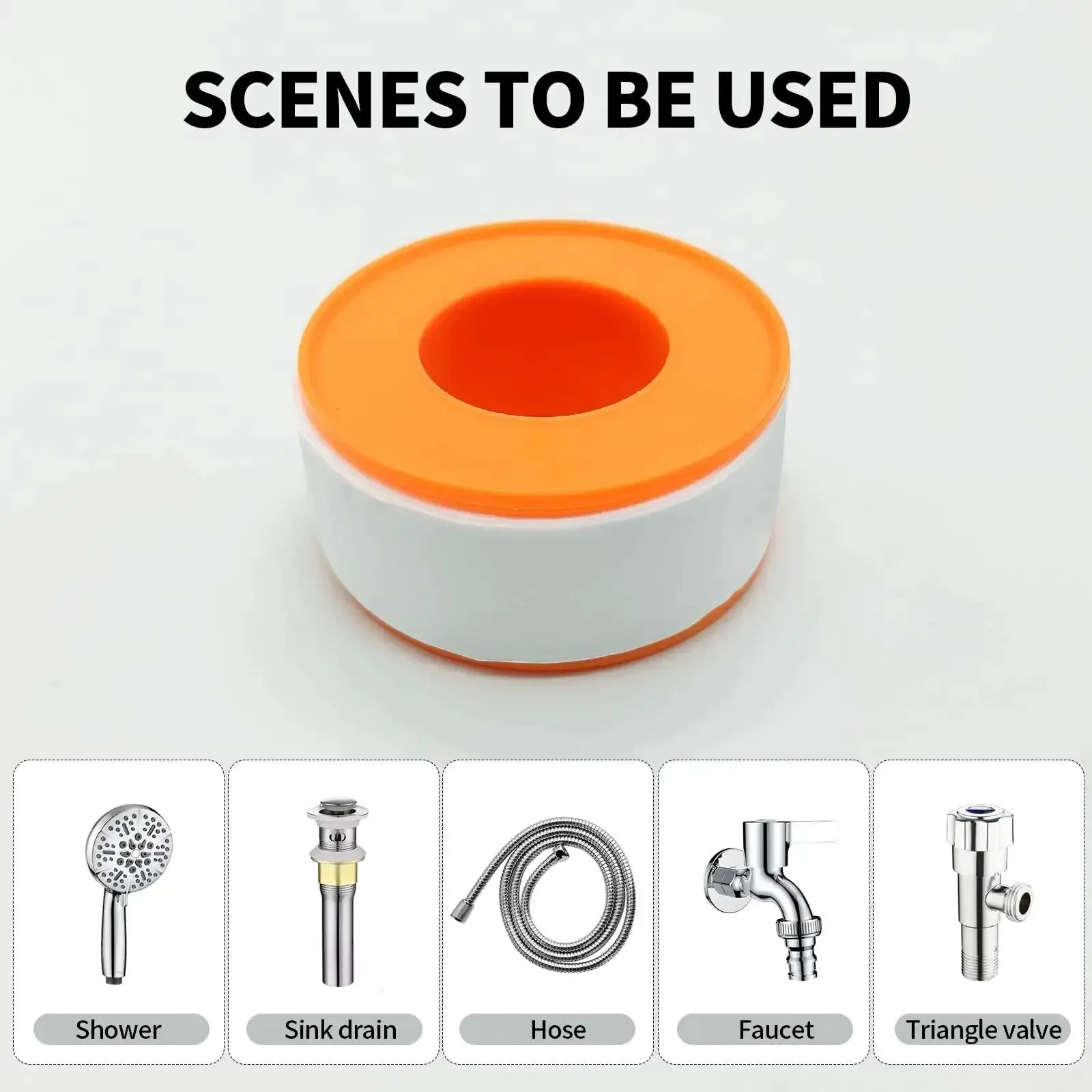 Plumber Teflon Tape 2 Pack For Pipe Joints, Leak Proof Sealant Tape With High Temperature Resistance, Durable For Shower, Faucet, Hose, Sink Drain And Triangle Valve, Easy To Use And Prevent Leaks - Image 2