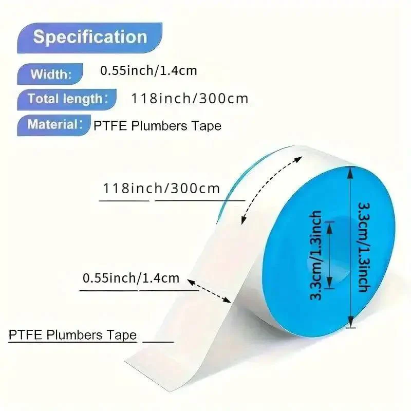 Plumbing Pro Thread Seal Tape For Leaks, PTFE Pipe Sealant Tape For Water Lines, Half Inch Thread Seal, Leak Proof, Durable And Flexible, 10 Roll Pack For Home And Commercial Use - Image 4