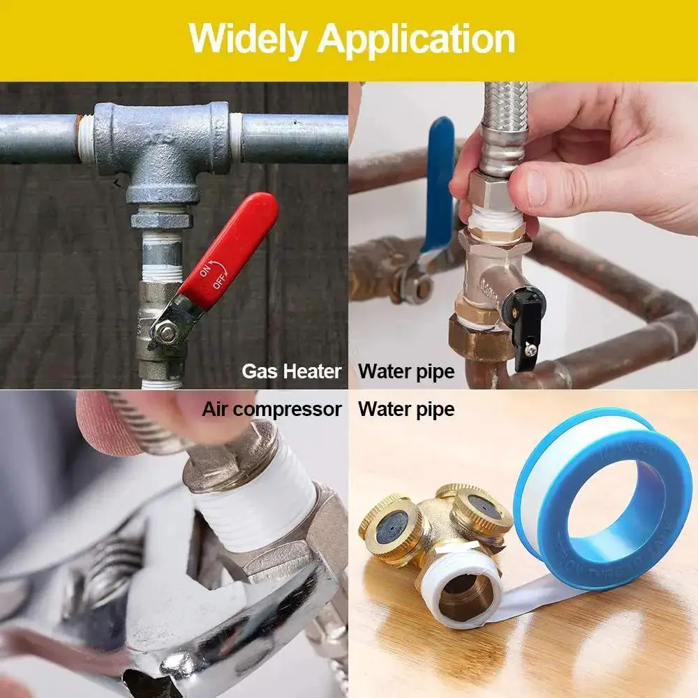 Plumbing Pro Thread Seal Tape For Leaks, PTFE Pipe Sealant Tape For Water Lines, Half Inch Thread Seal, Leak Proof, Durable And Flexible, 10 Roll Pack For Home And Commercial Use - Image 5