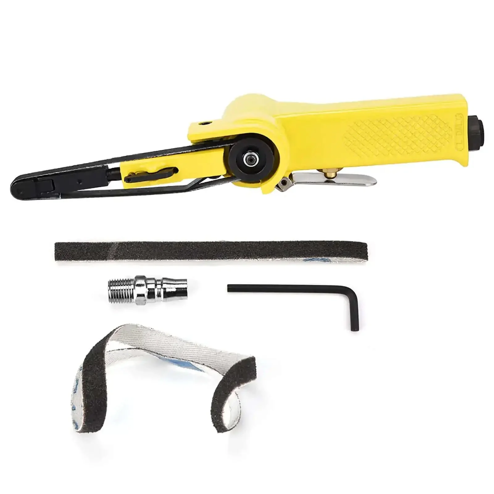 Pneumatic Belt Sander Polisher For Grindin Welding Parts Burr Bustin And Chamferin With Quick Belt Change System 360 Degree Rotating Handle Compatible With 330x10mm Or 520x20mm Belts Finishing And Coating Prep Tool - Image 5