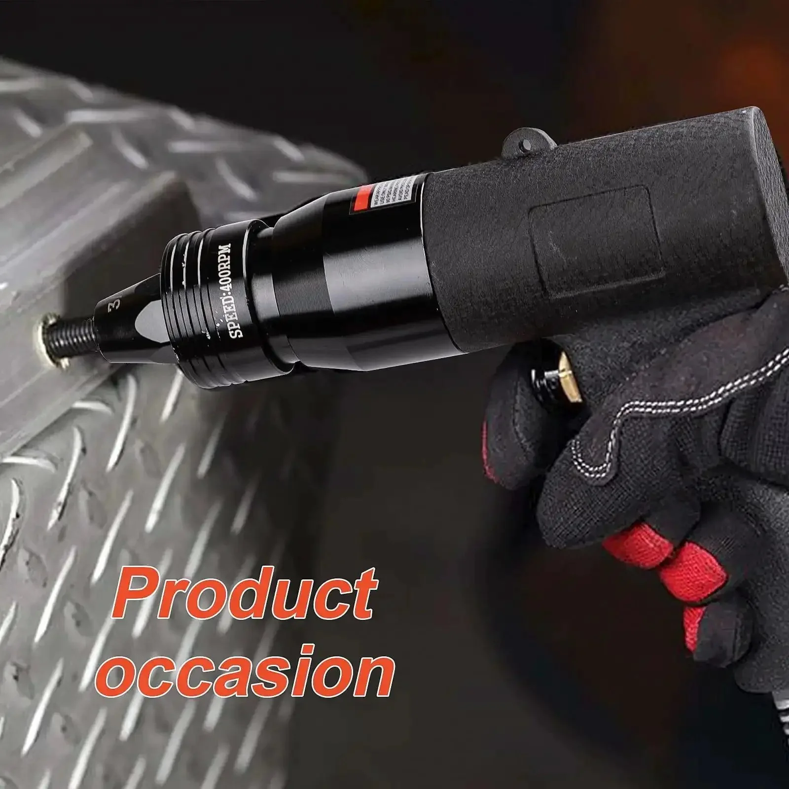 Pneumatic Rivet Nut Gun Kit With Self Locking Head And Adjustable Speed, Four Size Quick Change Heads For 10-24 1/4 5/16 3/8, Mandrels Included For Each Size - Image 2