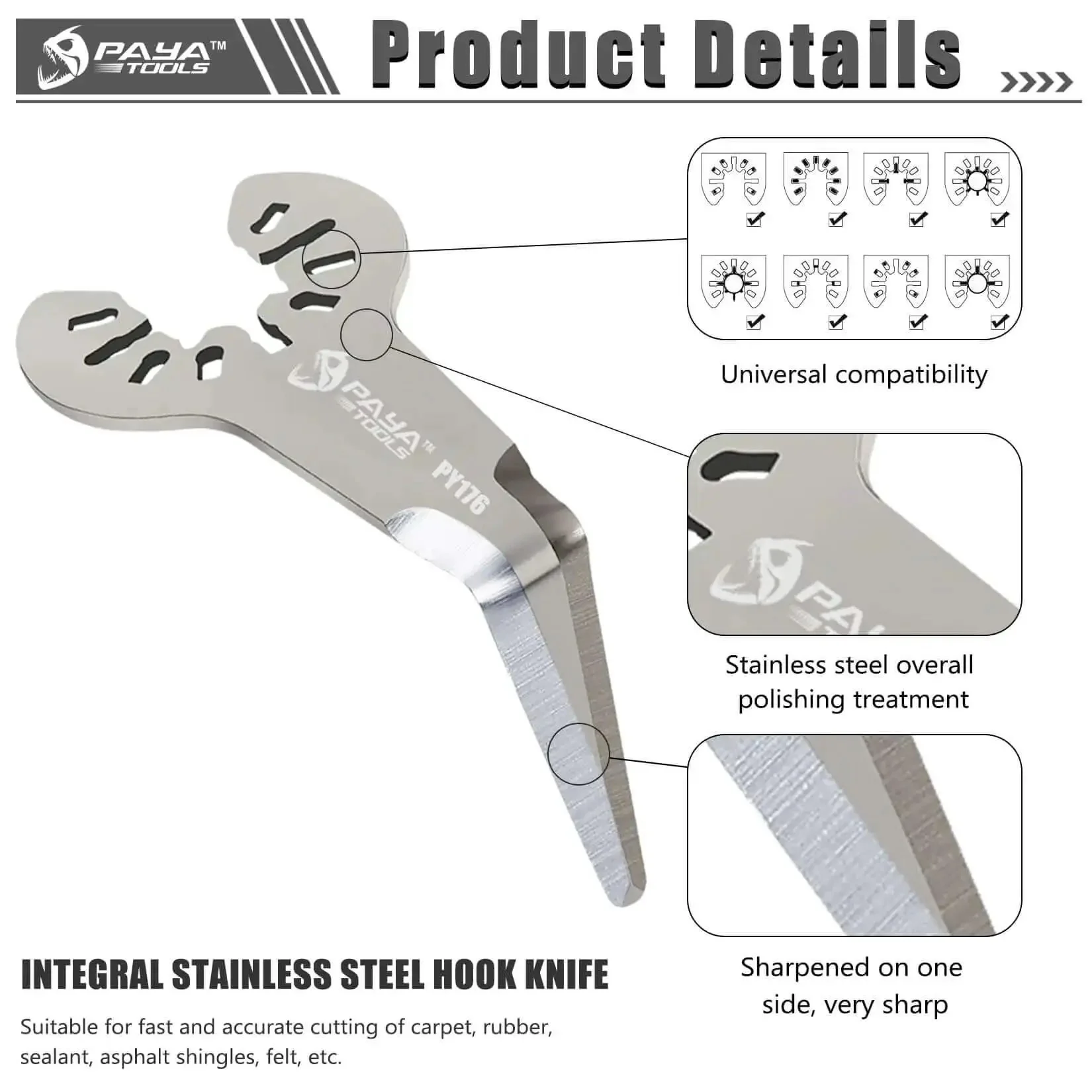 Pneumatic Windshield Removal Knife For Auto Glass Sealant Cutter Blade Quick Release Oscillating Scraper With L Shaped Access Heavy Duty Stainless Steel Window Seal Cutter Tool For Windshield Removal 2 Pack - Image 6