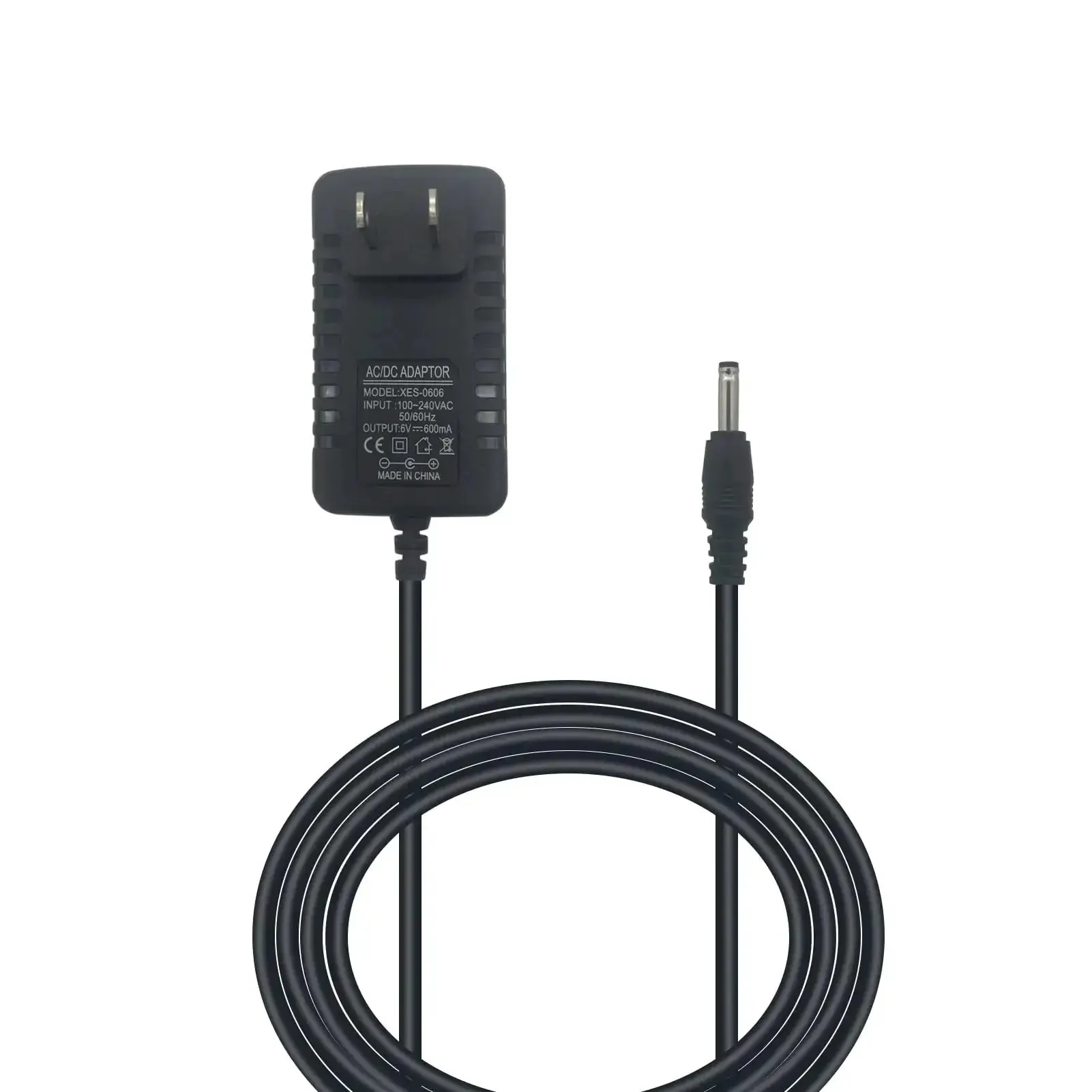 Polar 10698 Replacement Power Cord For Ice Machine And Kodiak, Hon-Kwang HK Plug Transformer 6V 600mAh, 10 Ft PVC Cable With DC Barrel Tip, Durable Power Supply Cord For Quick Plug And Play