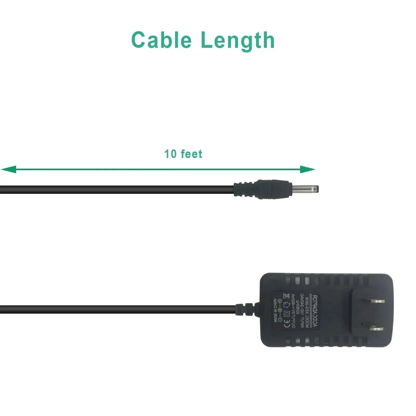 Polar 10698 Replacement Power Cord For Ice Machine And Kodiak, Hon-Kwang HK Plug Transformer 6V 600mAh, 10 Ft PVC Cable With DC Barrel Tip, Durable Power Supply Cord For Quick Plug And Play - Image 2