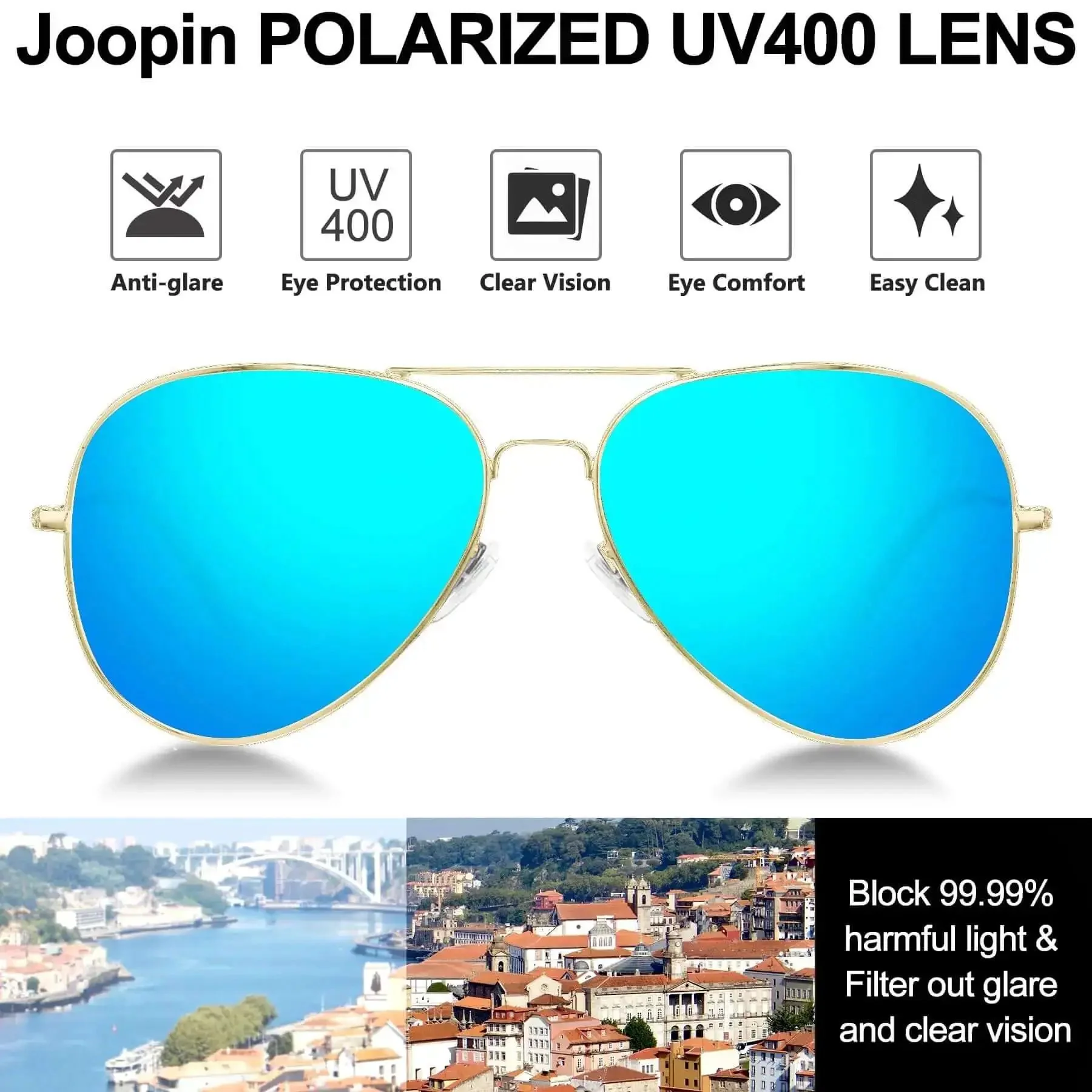 Polarized Aviation Sunnies With UV Protection Retro Black Frame And Silver Mirror Lenses Blue Fashion Shades High Definition Polarized Lens Reducing Glare For Clear Vision All Day - Image 4