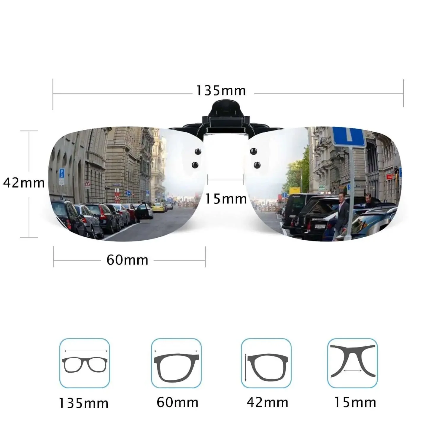 Polarized Clip On Sunglasses With Flip Up Design Silver Mirrored Lenses Unisex Outdoor Glasses For Driving Fishing Sports And Travel Lightweight Plastic Frames For Easy On The Go Comfort And Style - Image 8