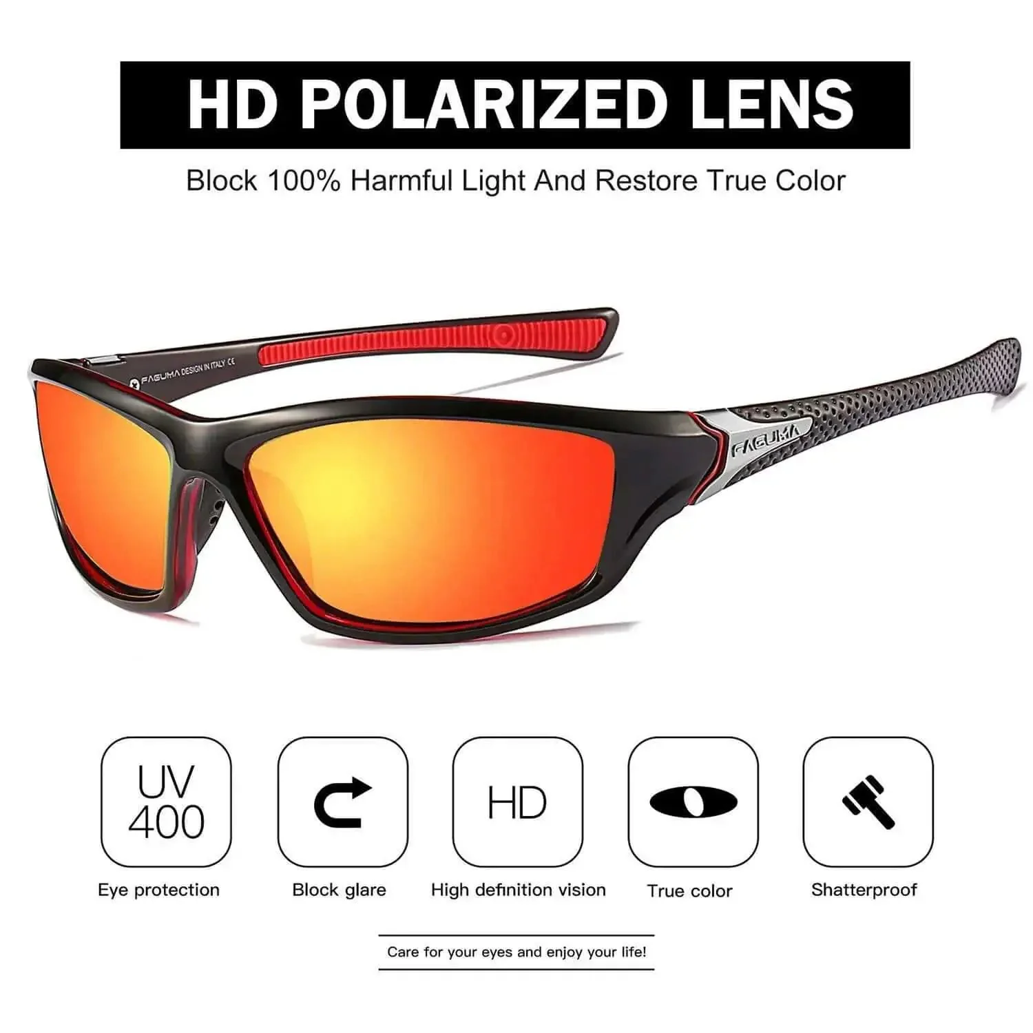 Polarized Sports Sunglasses For Men With UV400 Protection Ultralight And Durable For Cycling Driving Fishing And Outdoor Adventures Crisp Vision Glare Busting All Day Comfort Great For Running Hiking And More - Image 6