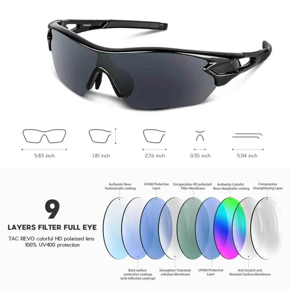 Polarized Sports Sunglasses For Men Women And Youth With TAC Lenses And TR90 Frame Built To Last Scratch Resistant Unbreakable UV Protection 99 Point 9 Ride Ready For Cycling Running Driving Fishing Golf Motorcycling And Outdoor Adventures - Image 5
