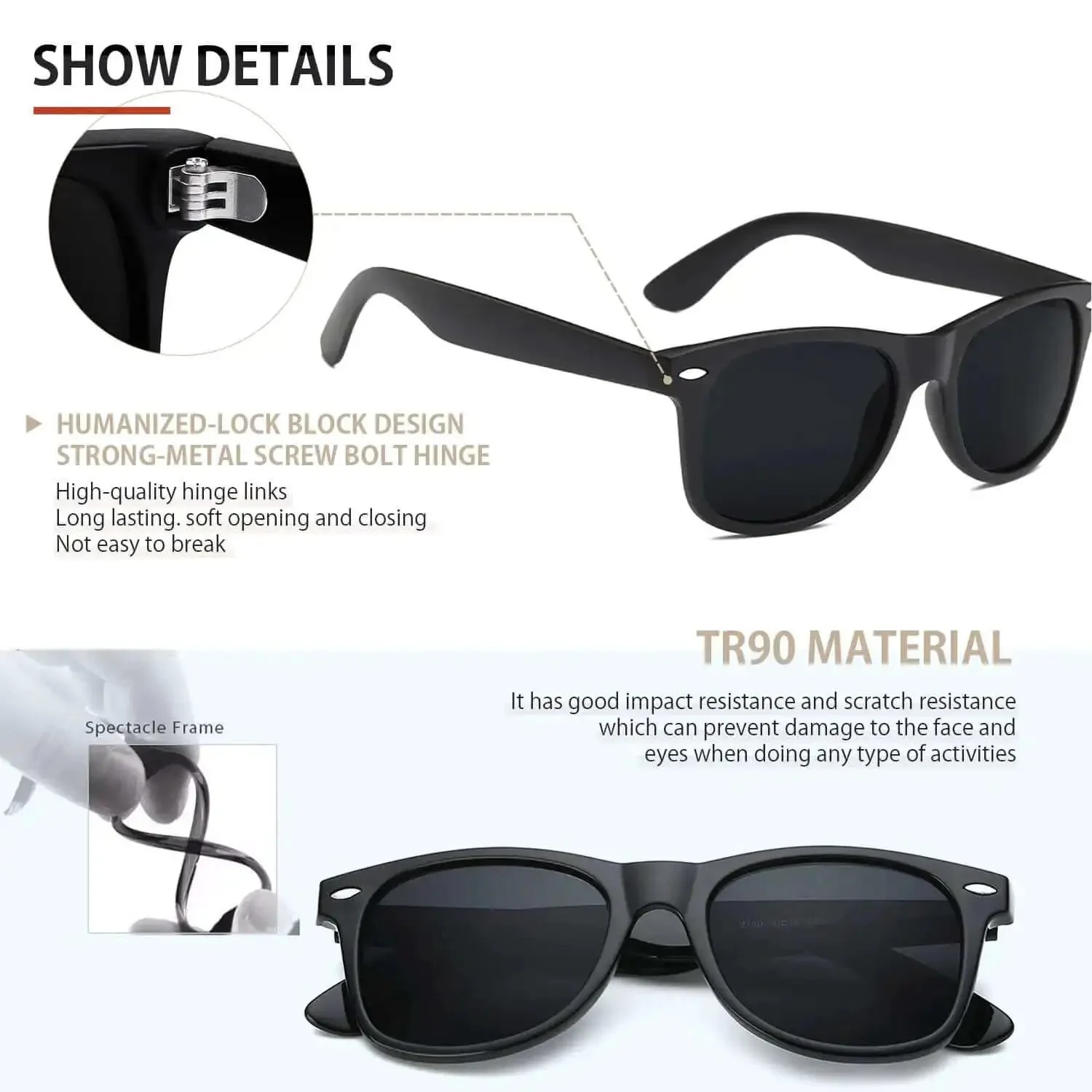 Polarized Sunglasses For Men And Women With Retro Square Frame UV Protection For Driving Fishing Hiking And Outdoor Adventures That Stay Comfortable All Day And Look Cool For Every Occasion - Image 7