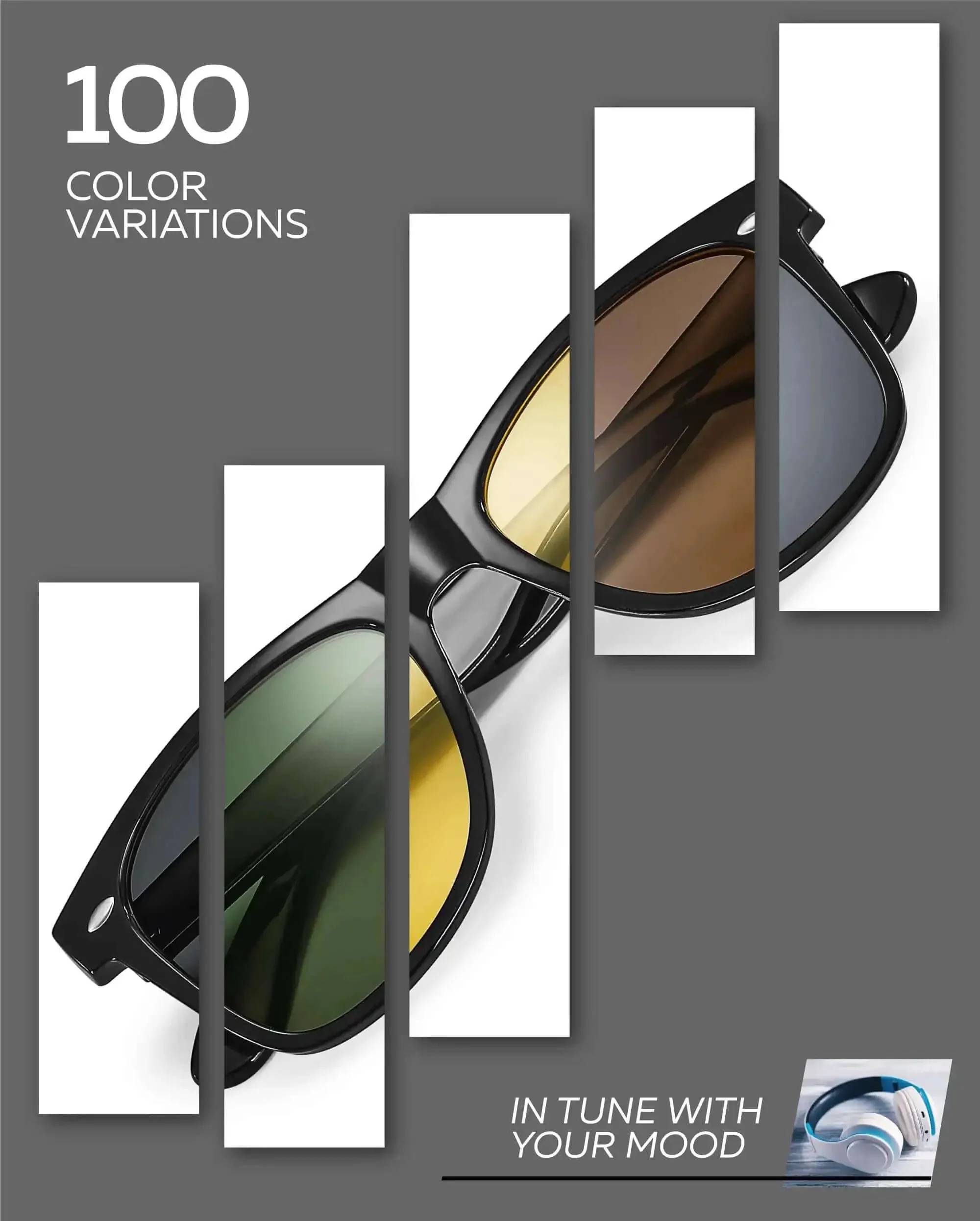 Polarized Sunglasses For Men And Women With UV400 Protection, Classic Vintage 80s Shades, Timeless Retro Eyewear For Sun Glare Shield, Everyday Cool Sunnies For Any Occasion - Image 2